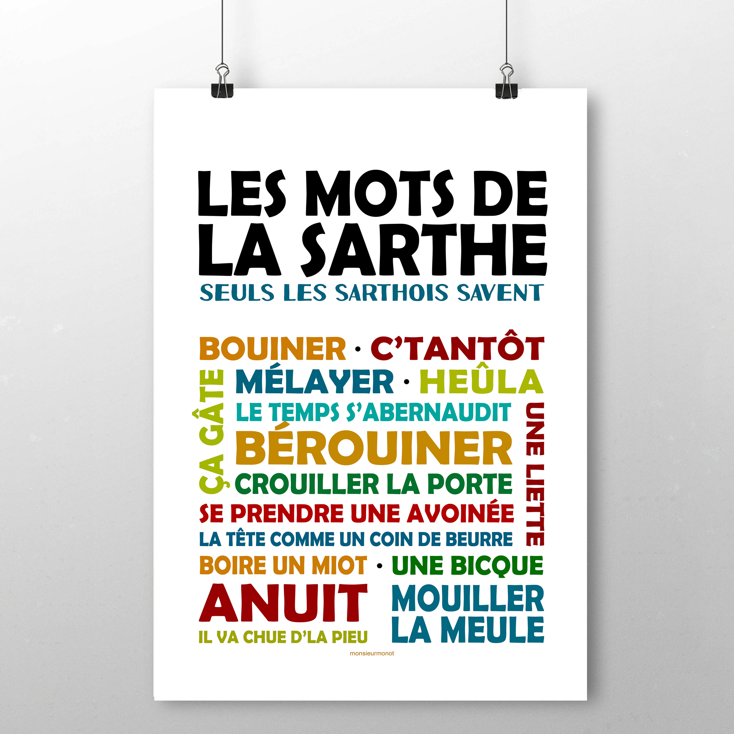 affiche Les Mots de la sarthe couleur 2