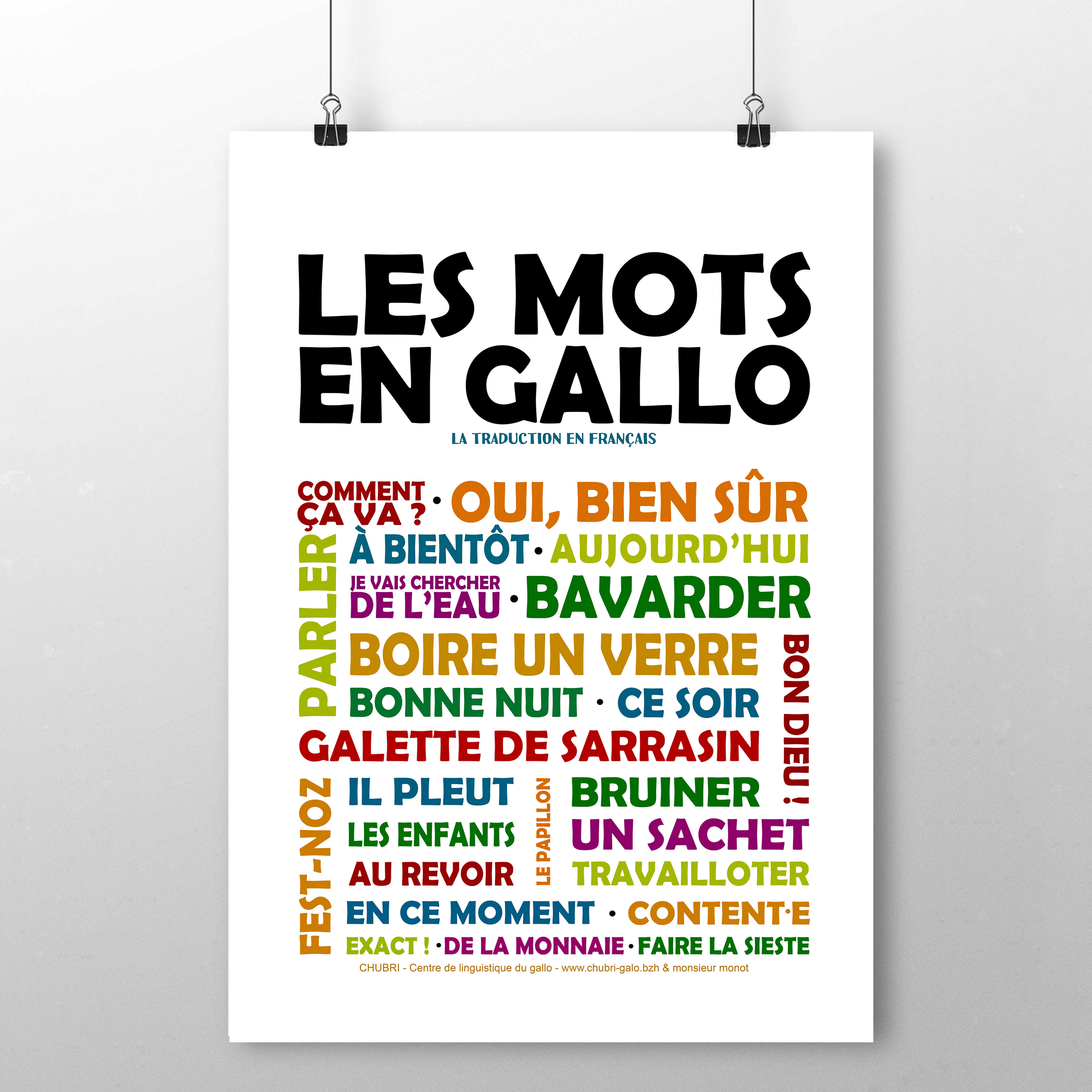 affiche Les Mots en Gallo - la traduction - couleur 2