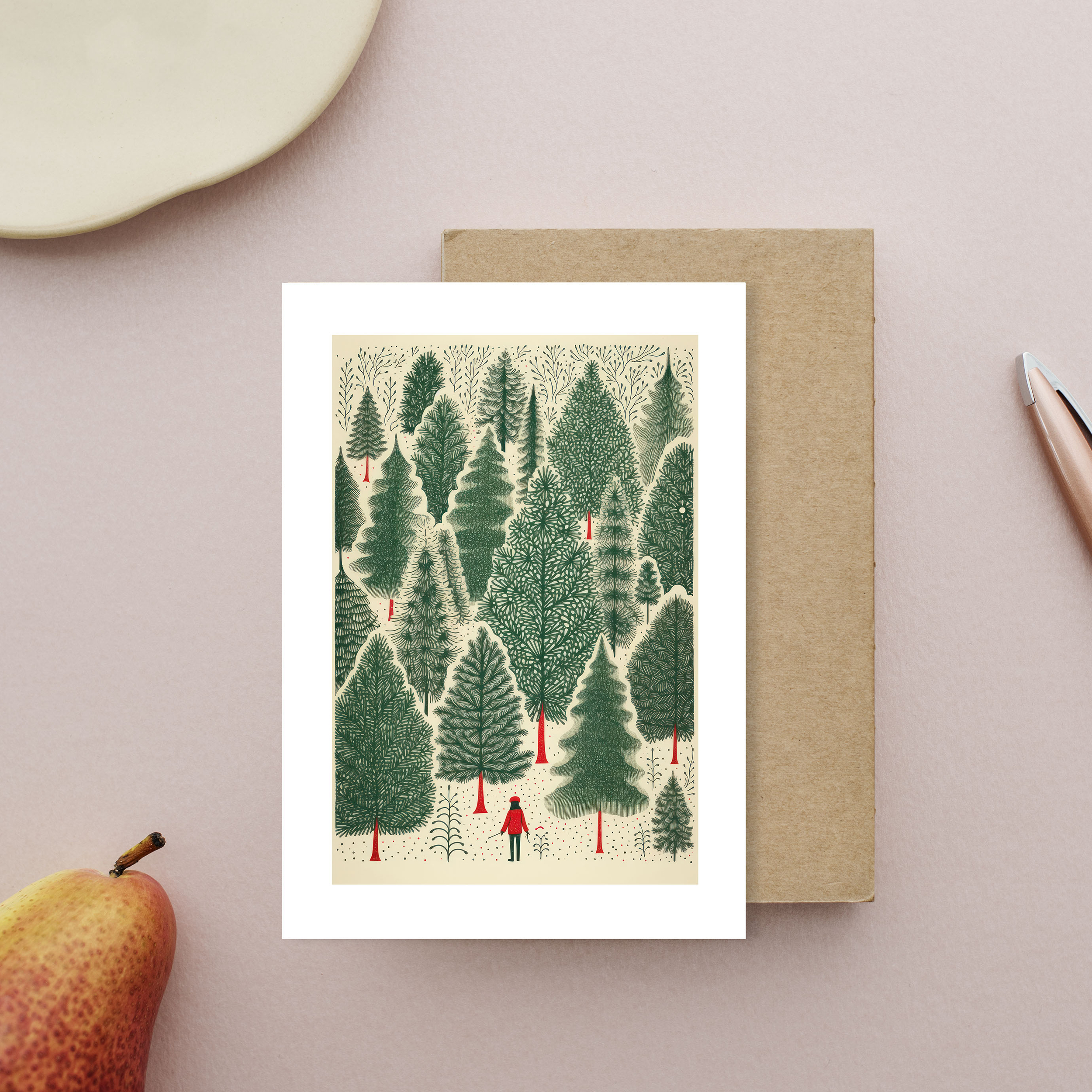 Carte fin dannée sapins