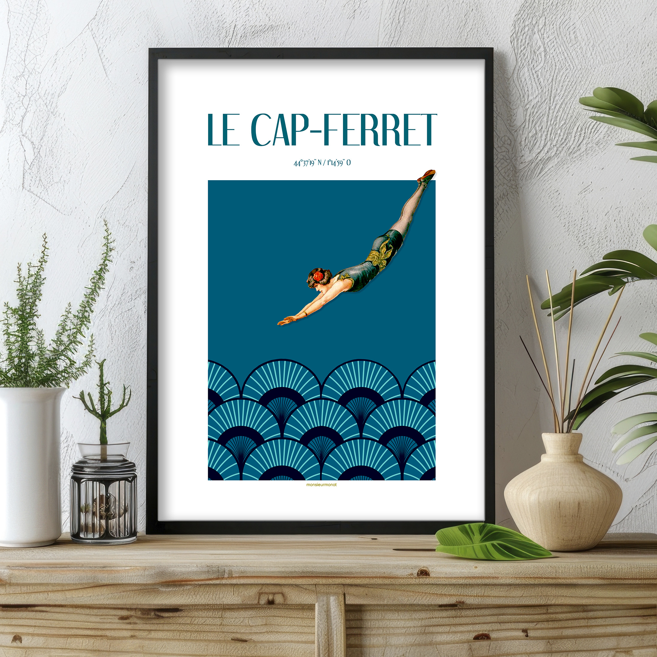 affiche le cap ferret bord de mer