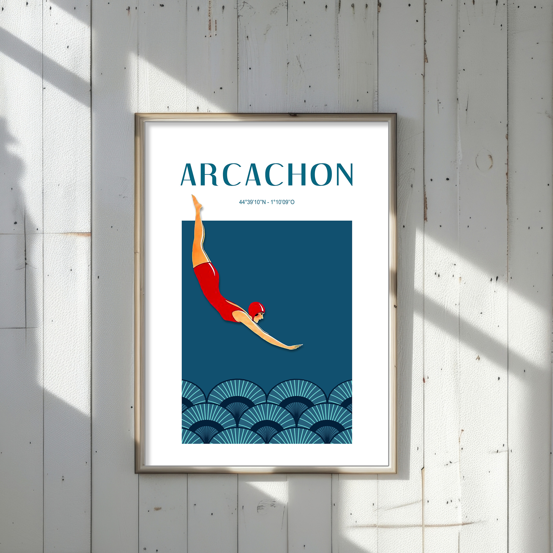 Affiche arcachon bord de mer