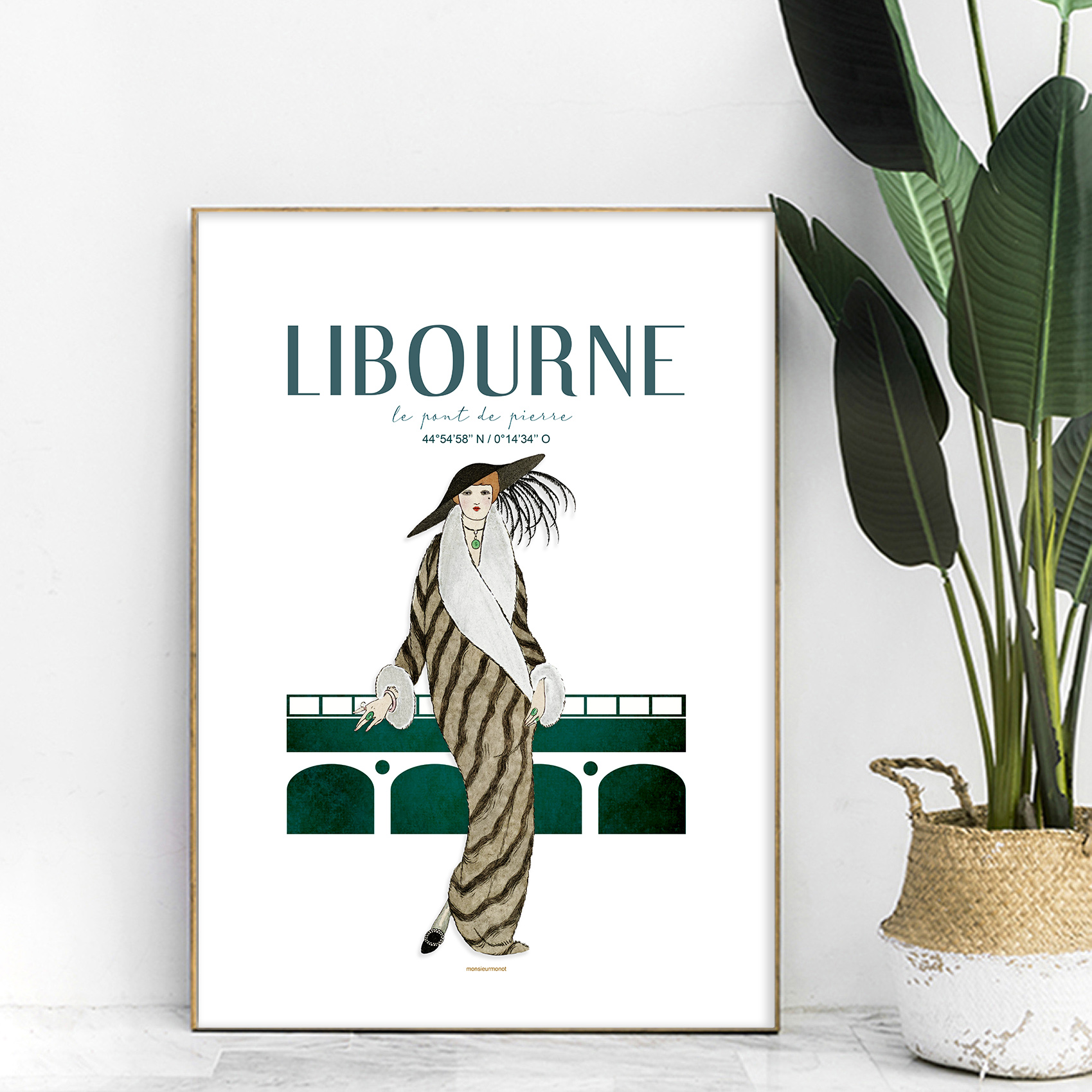affiche Libourne le pont de pierre