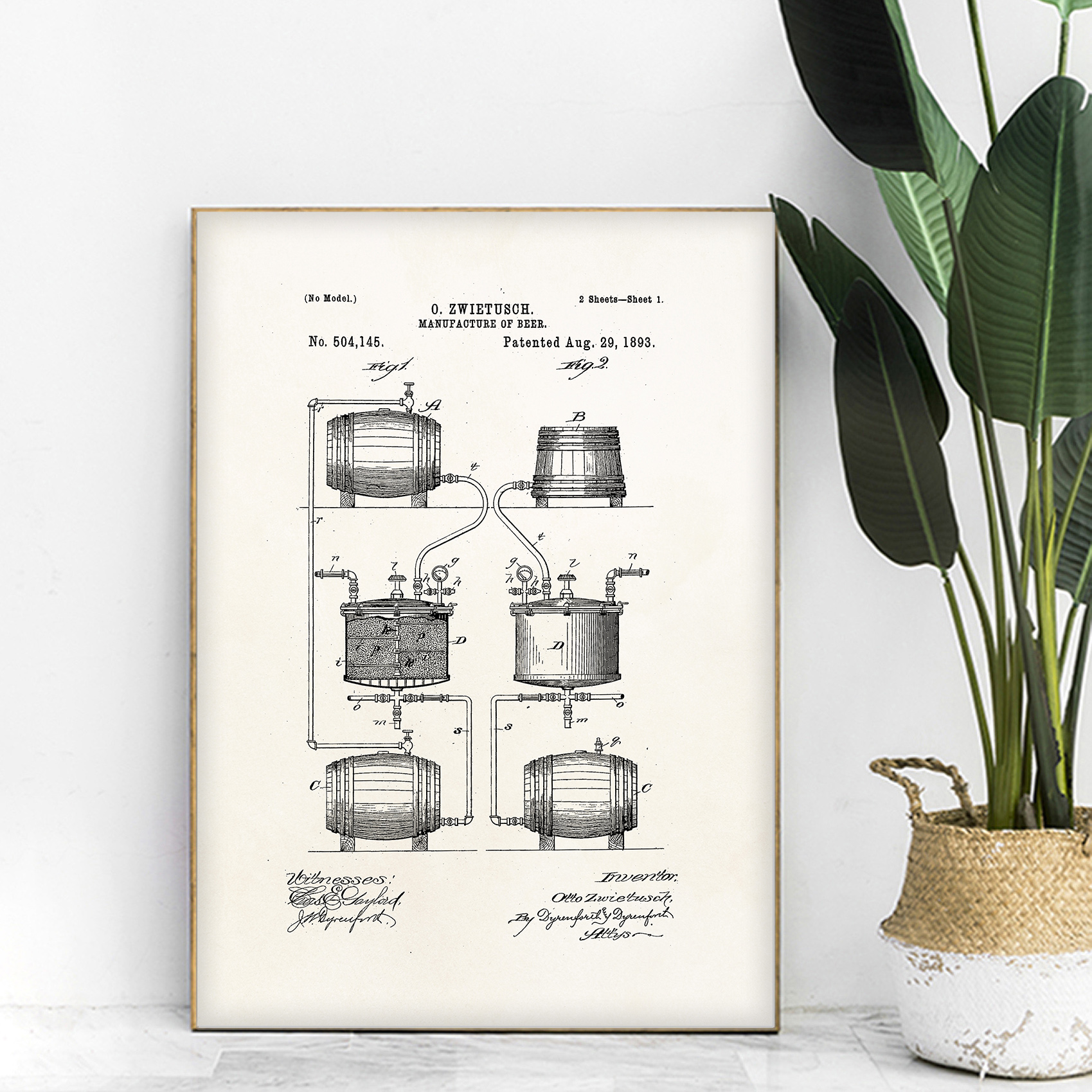 affiche Brevet fabrication bière