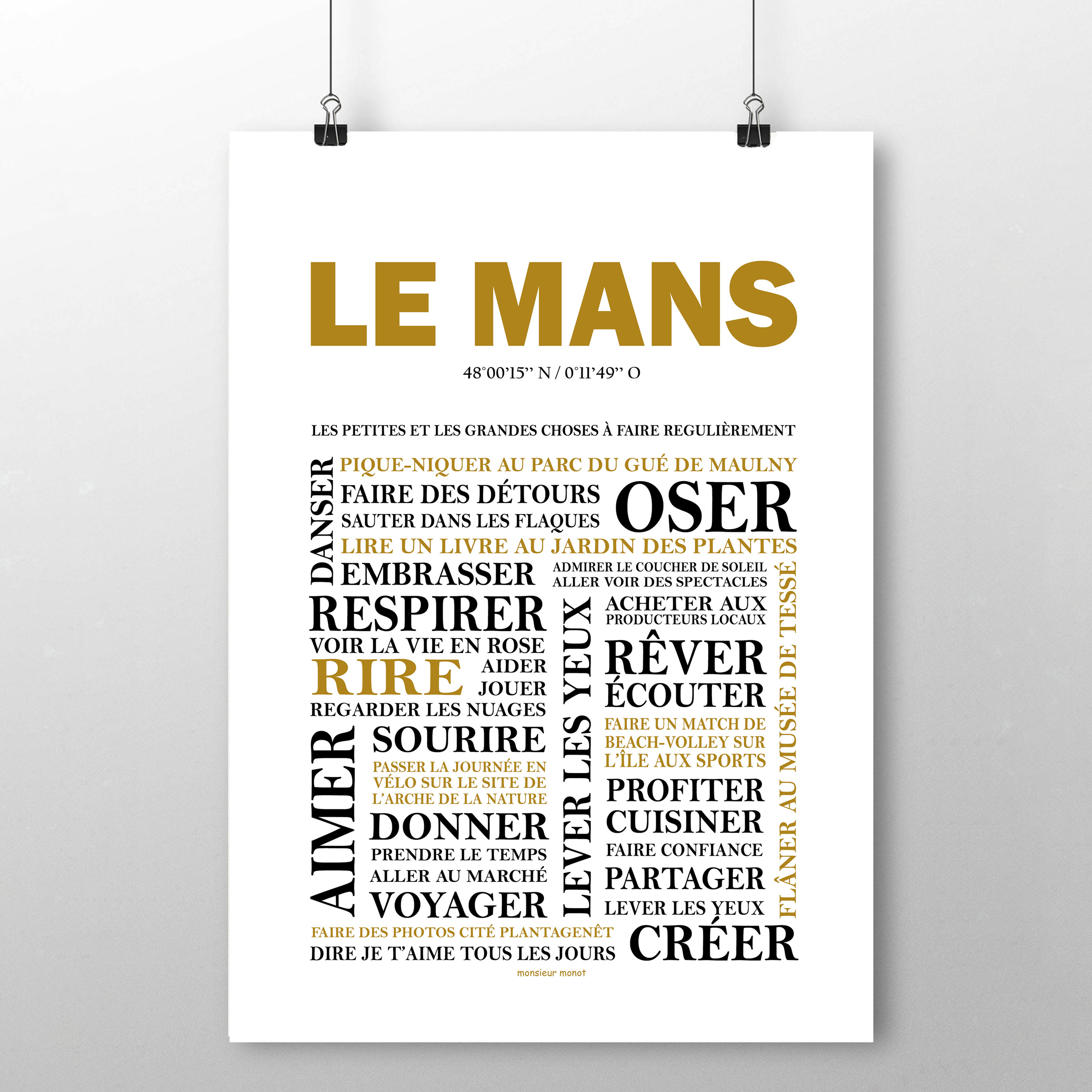 affiche Le Mans les choses à faire