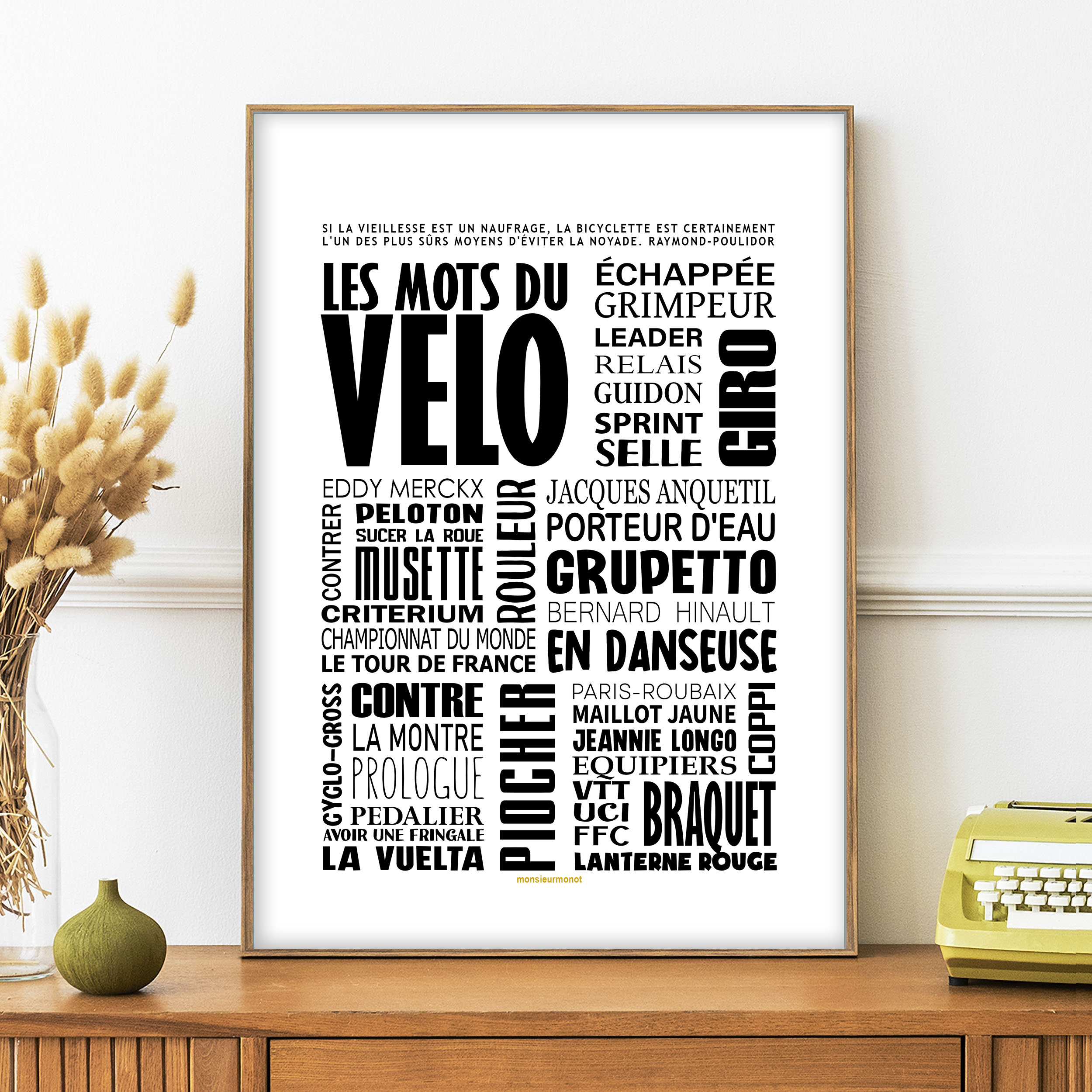 Affiche les mots du velo 3
