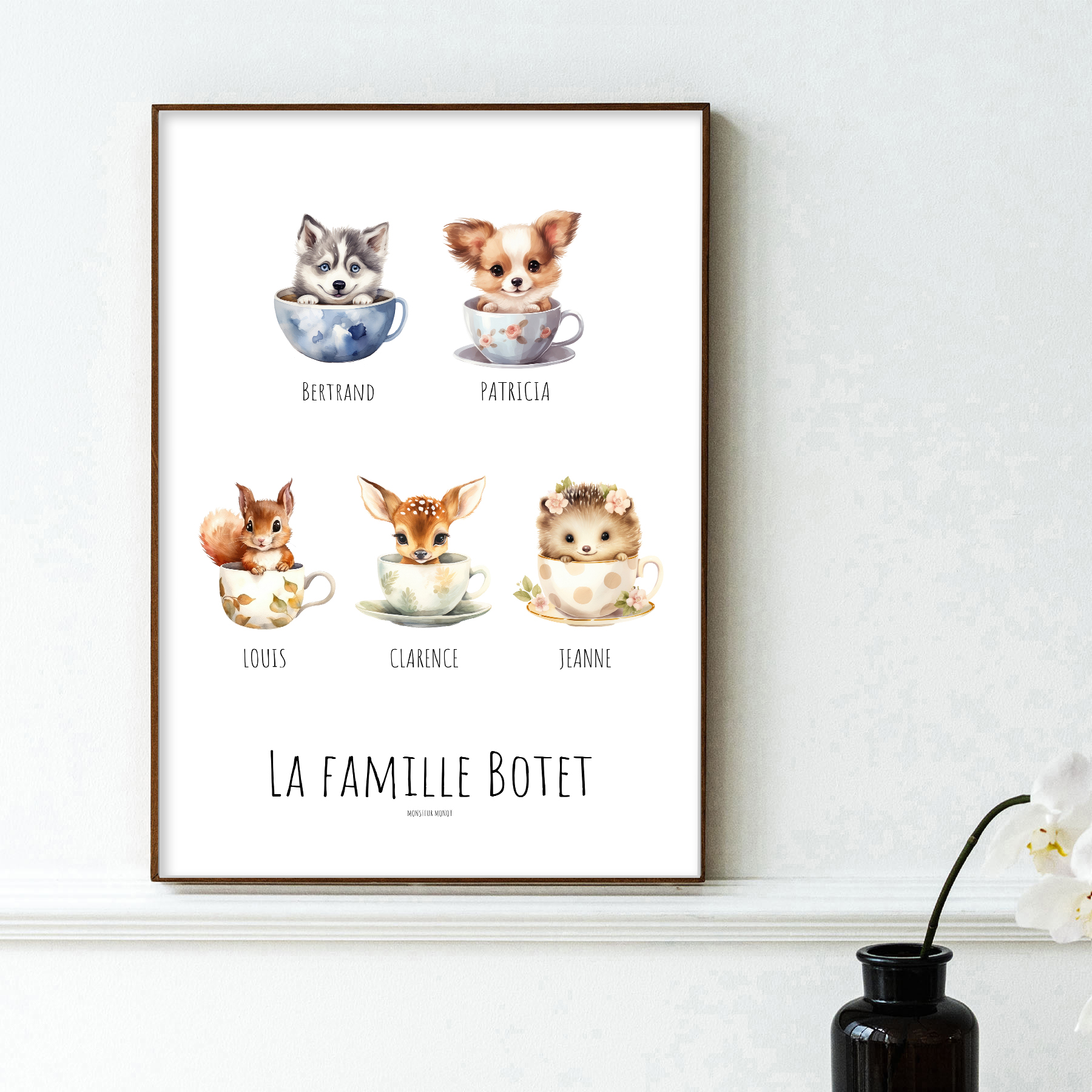 affiche famille tasse