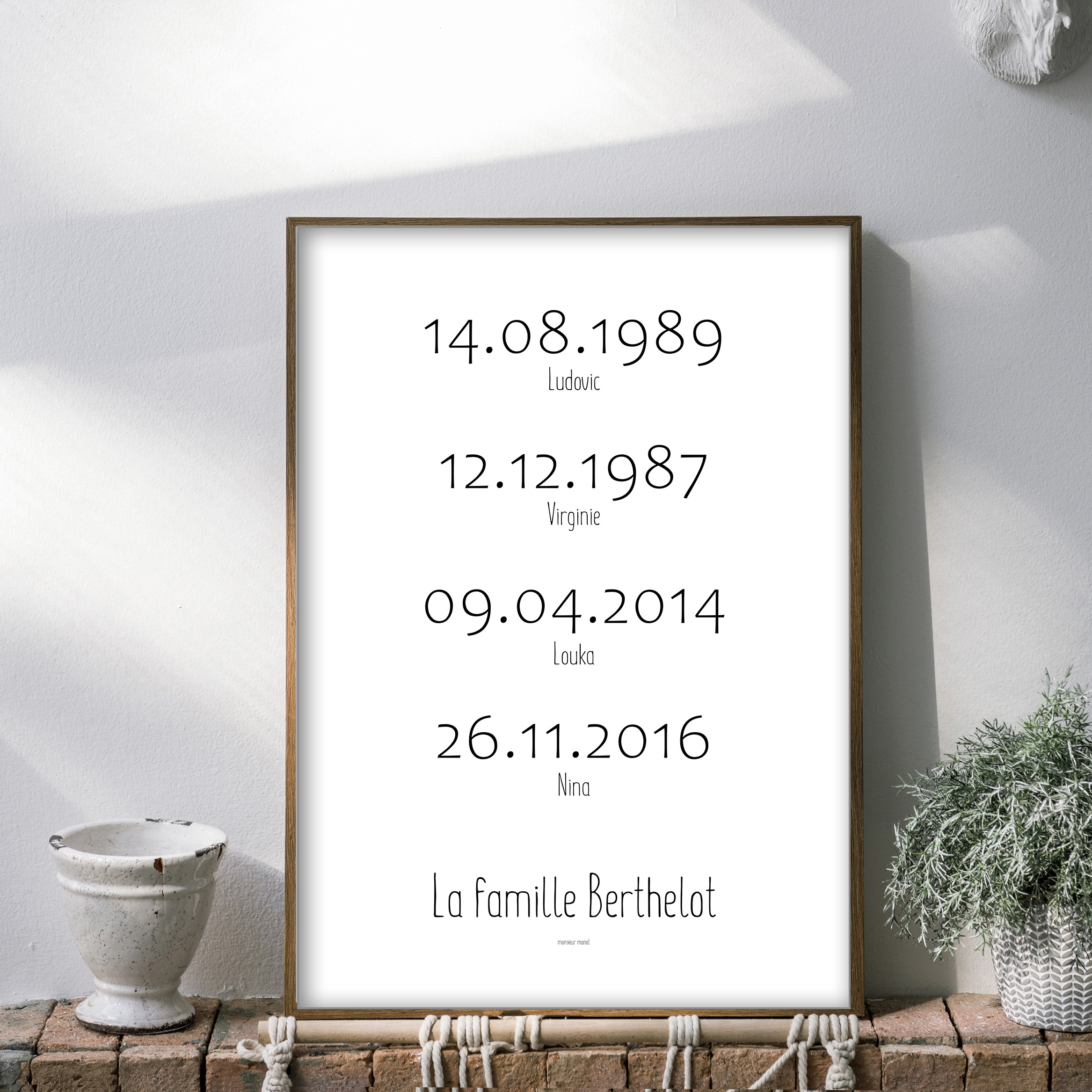 Affiche famille dates de naissances 2