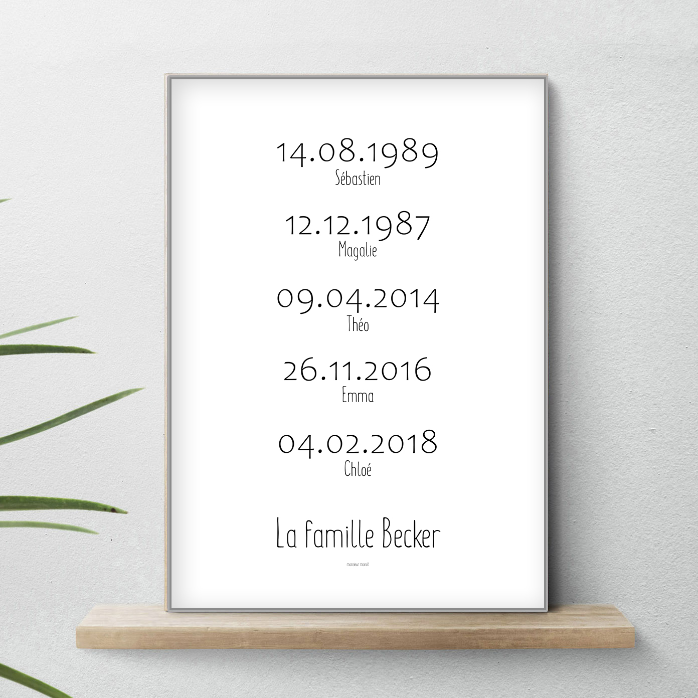Affiche famille date de naissance 3