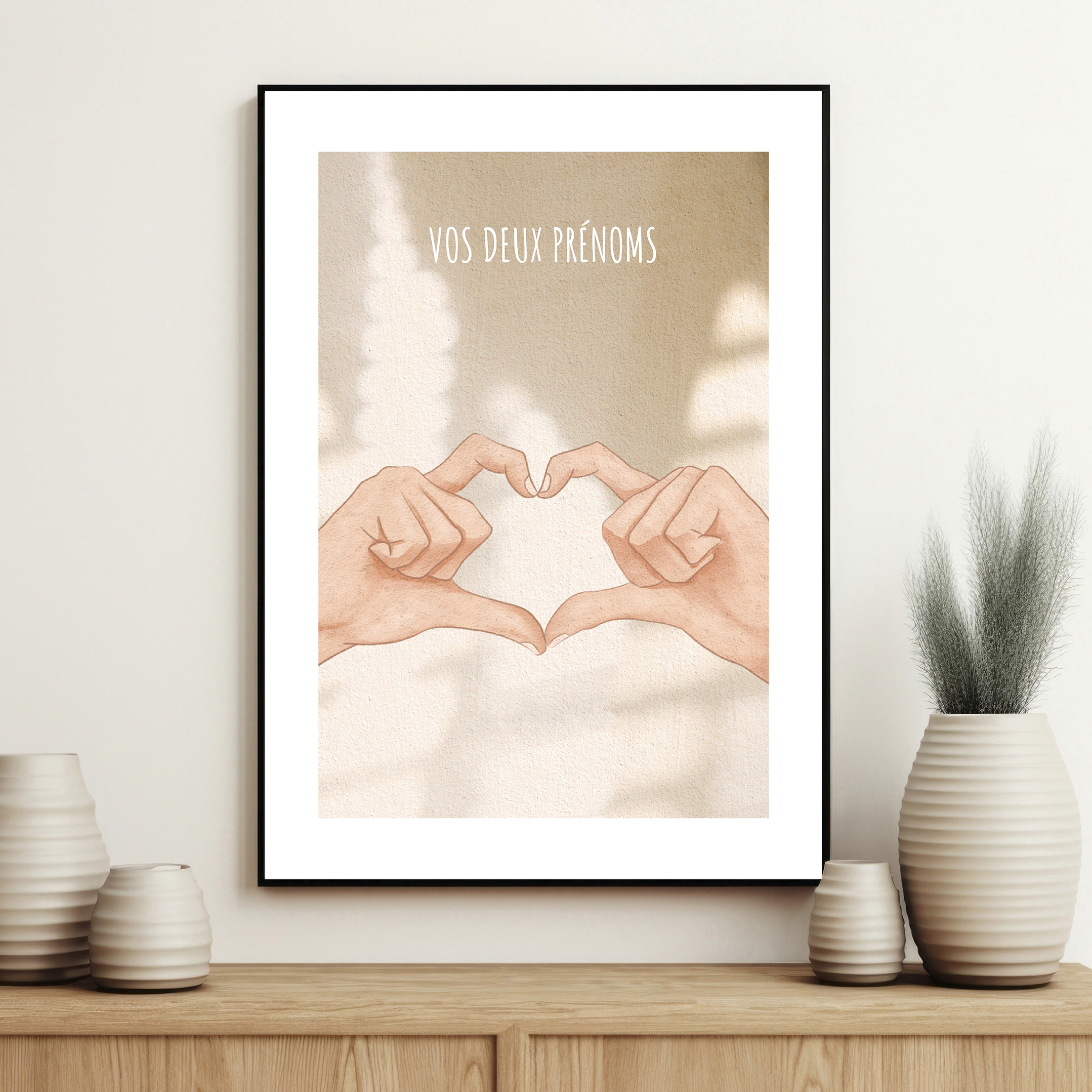 affiche coeur avec les doigts couple 1