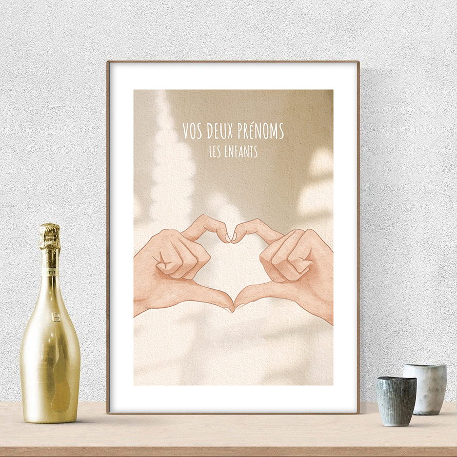 affiche coeur avec les doigts couple 4