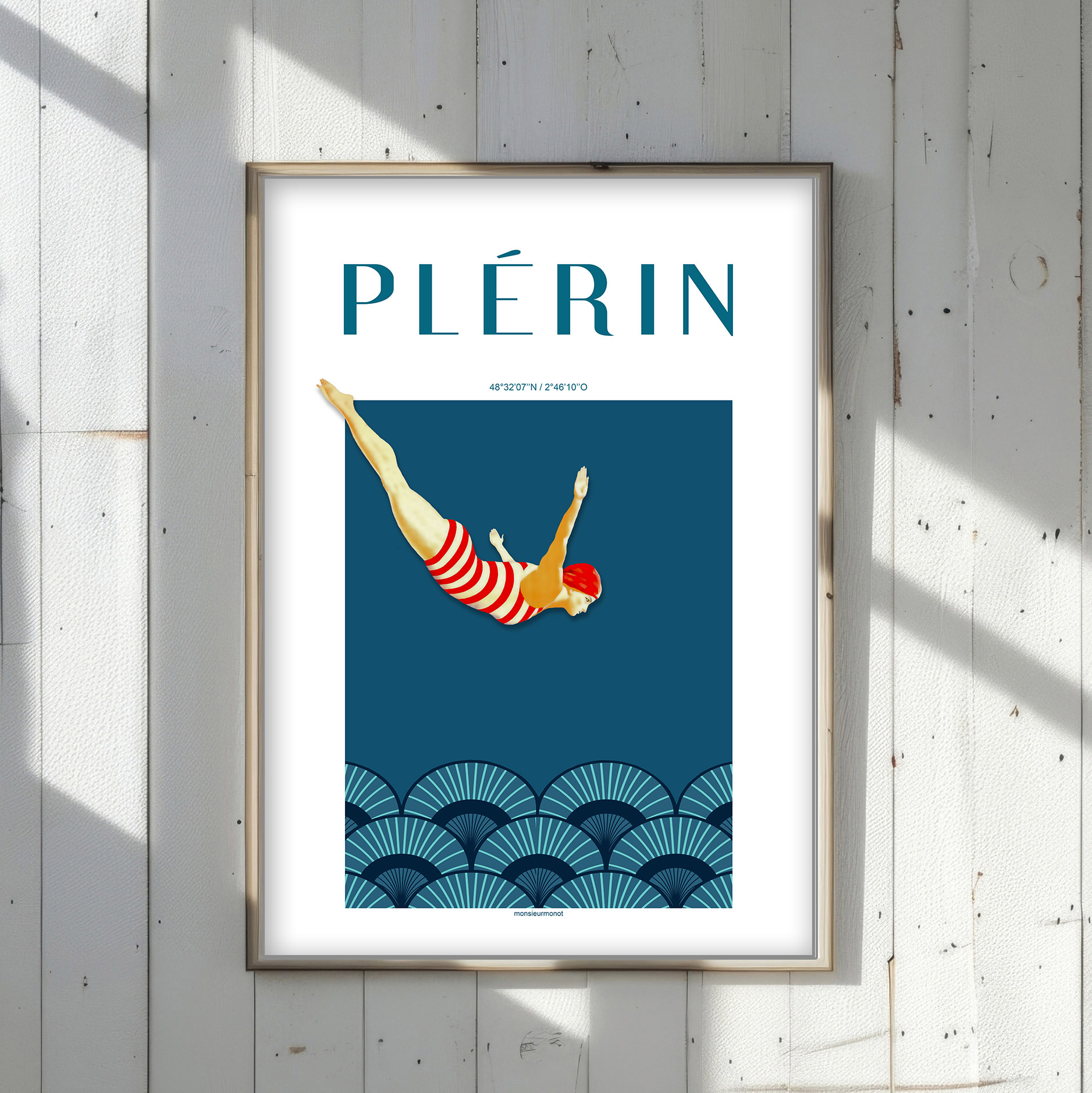 affiche Plongeuse rayée 2