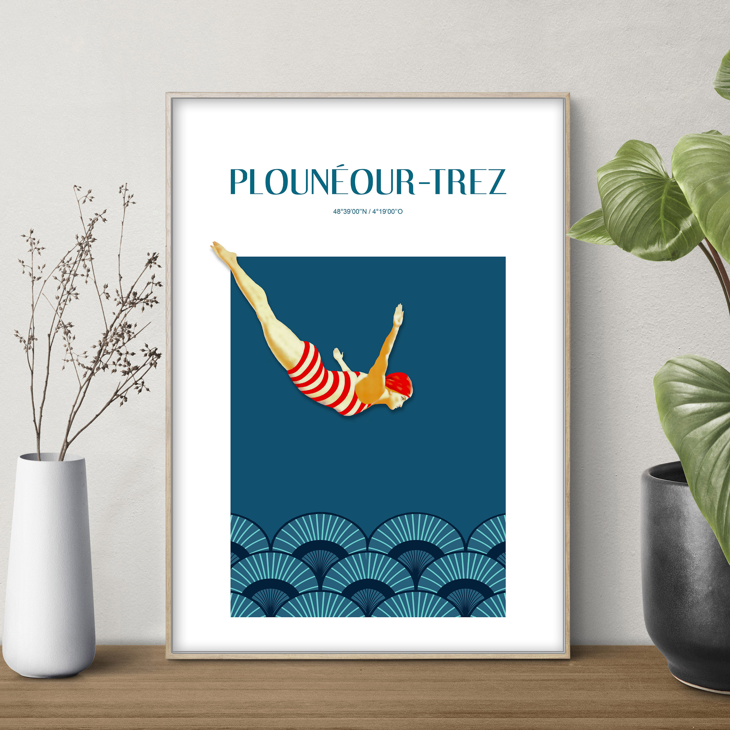 affiche Plongeuse rayée 5