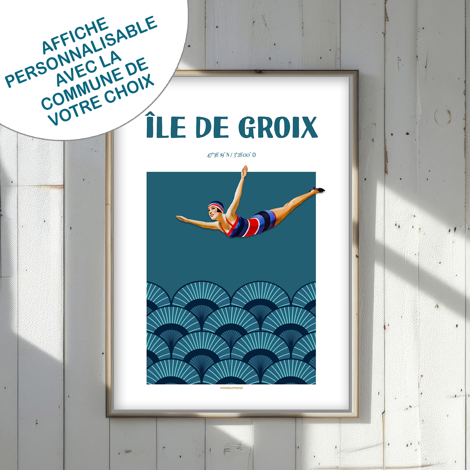 affiche Plongeuse Bleu Blanc Rouge 4