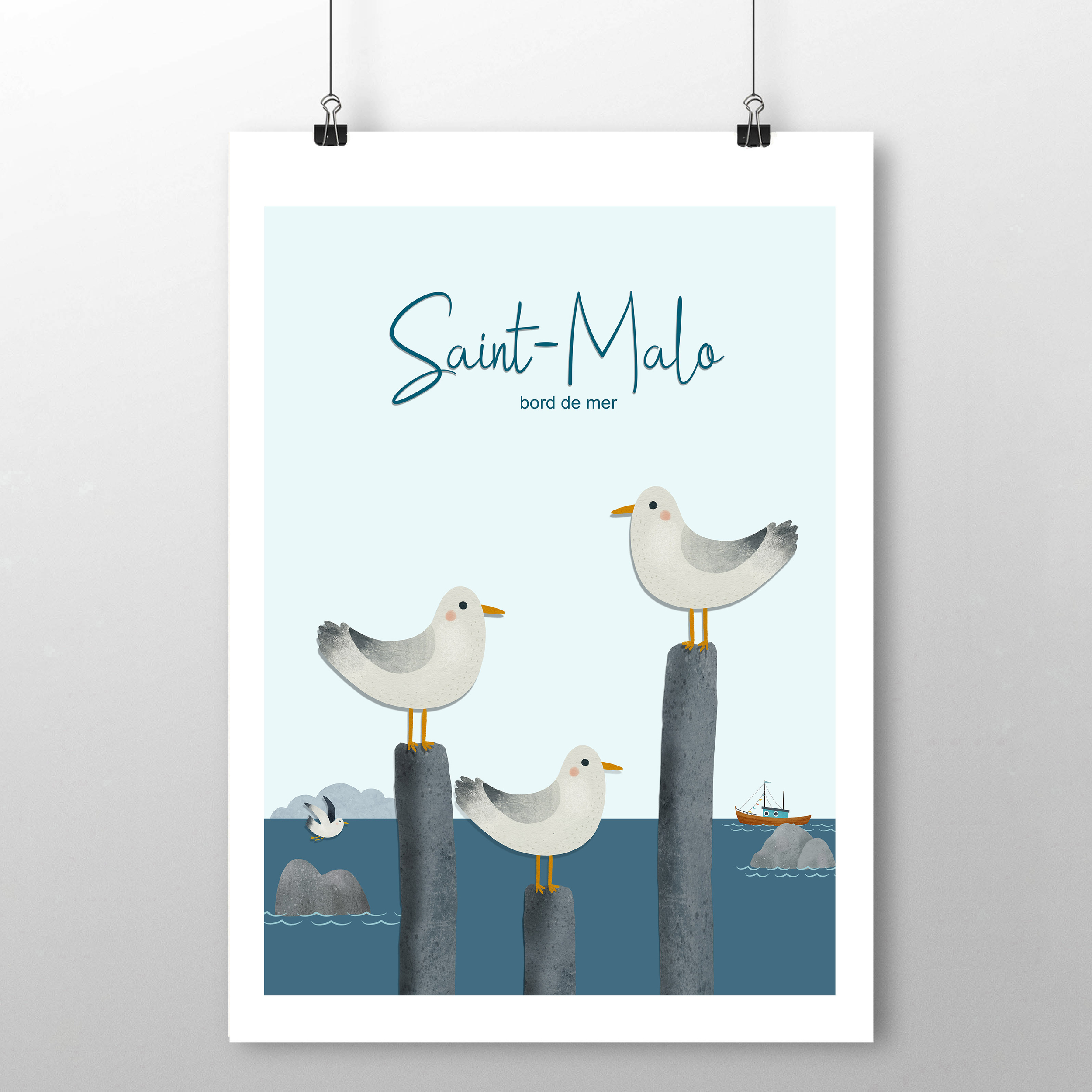 affiche Saint-Malo Bord de mer 2