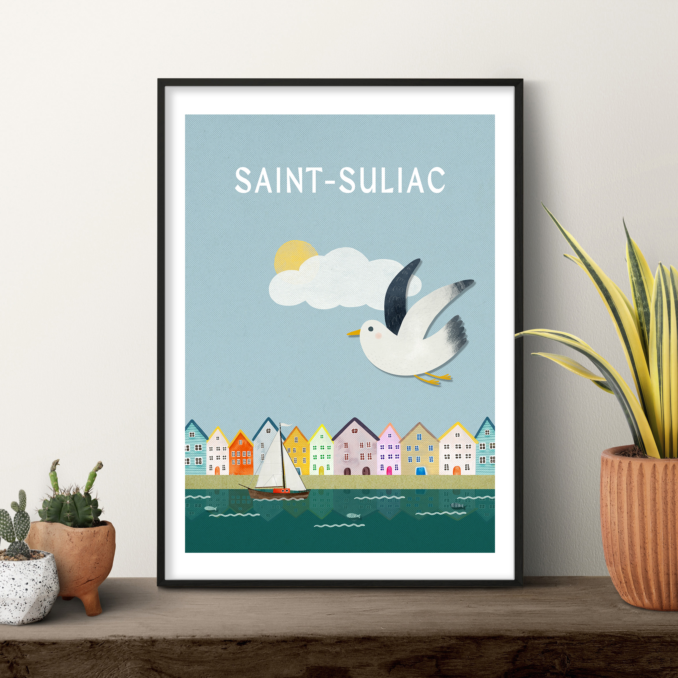 affiche Saint-Suliac bord de mer