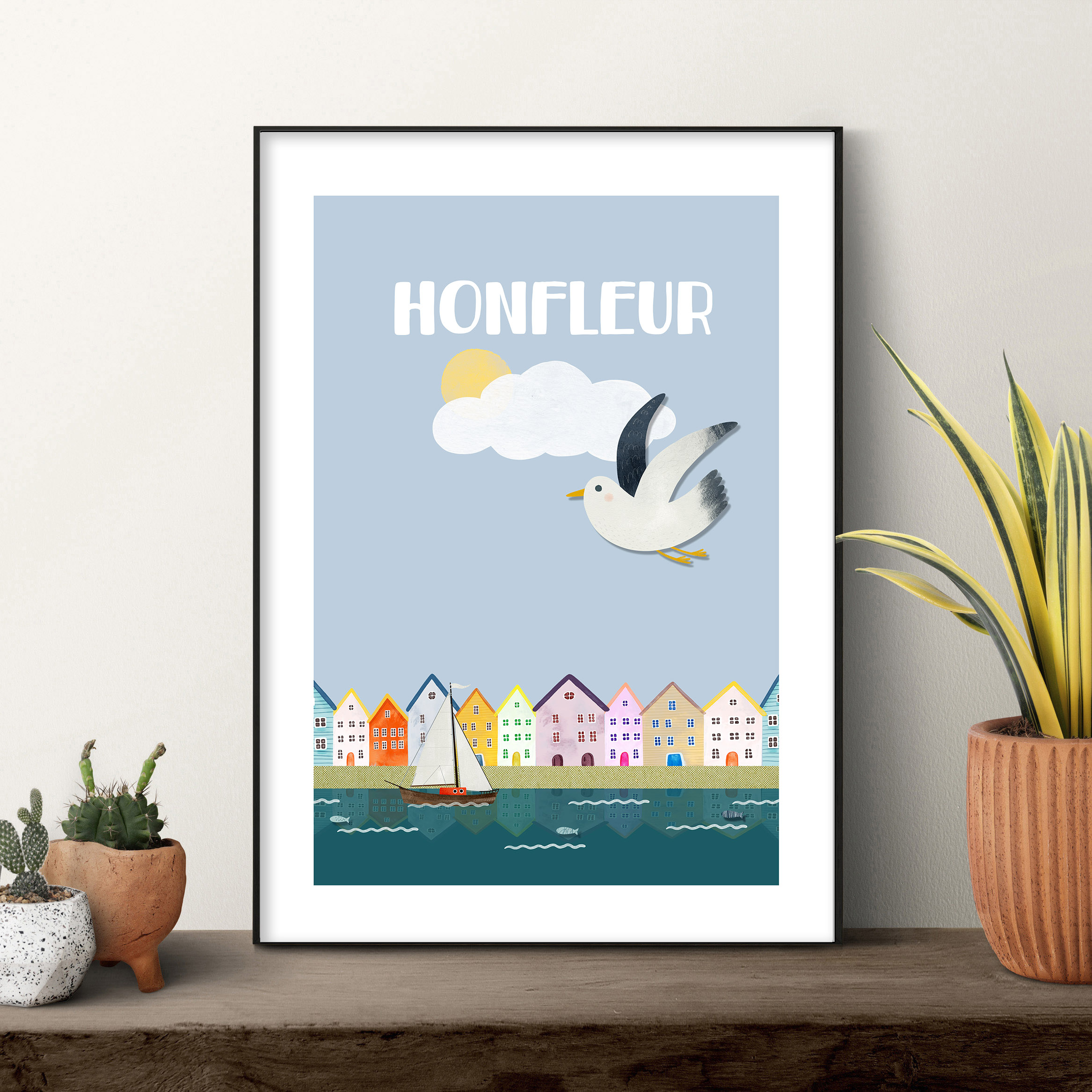 affiche Honfleur Bord de mer