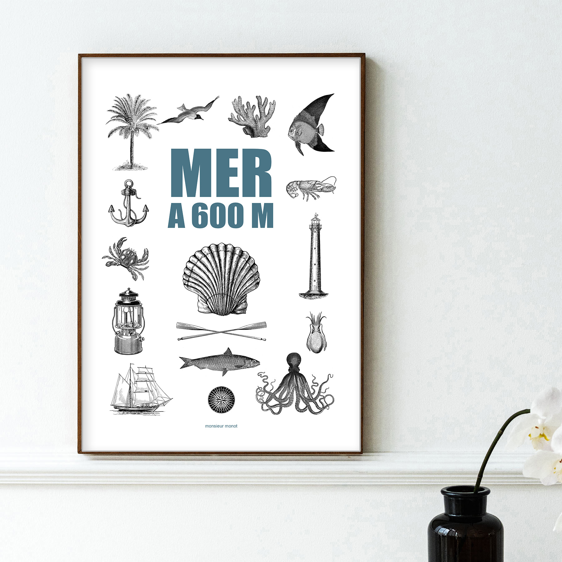 affiche mer a 100m 600m