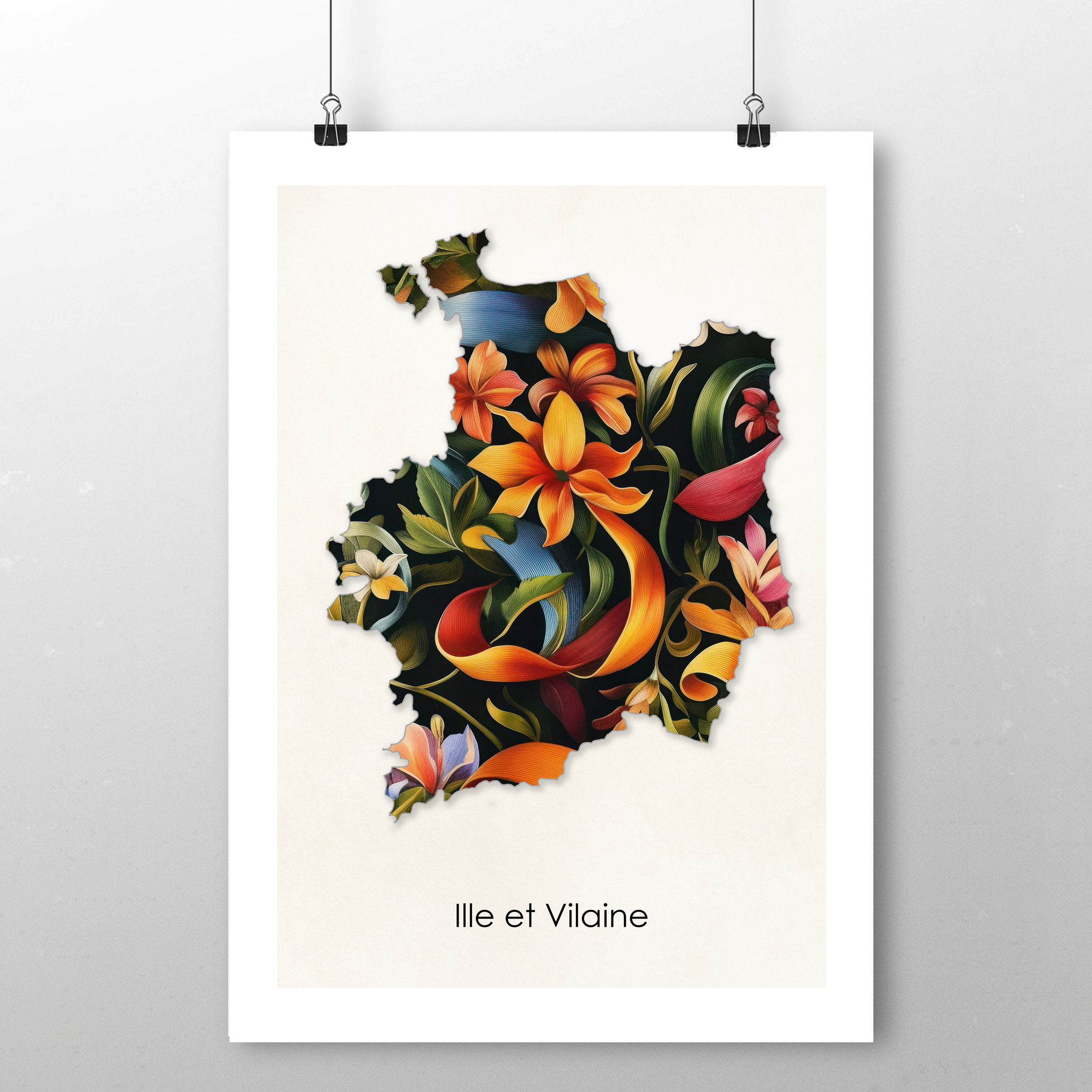 Affiche Ille et vilaine fleurs