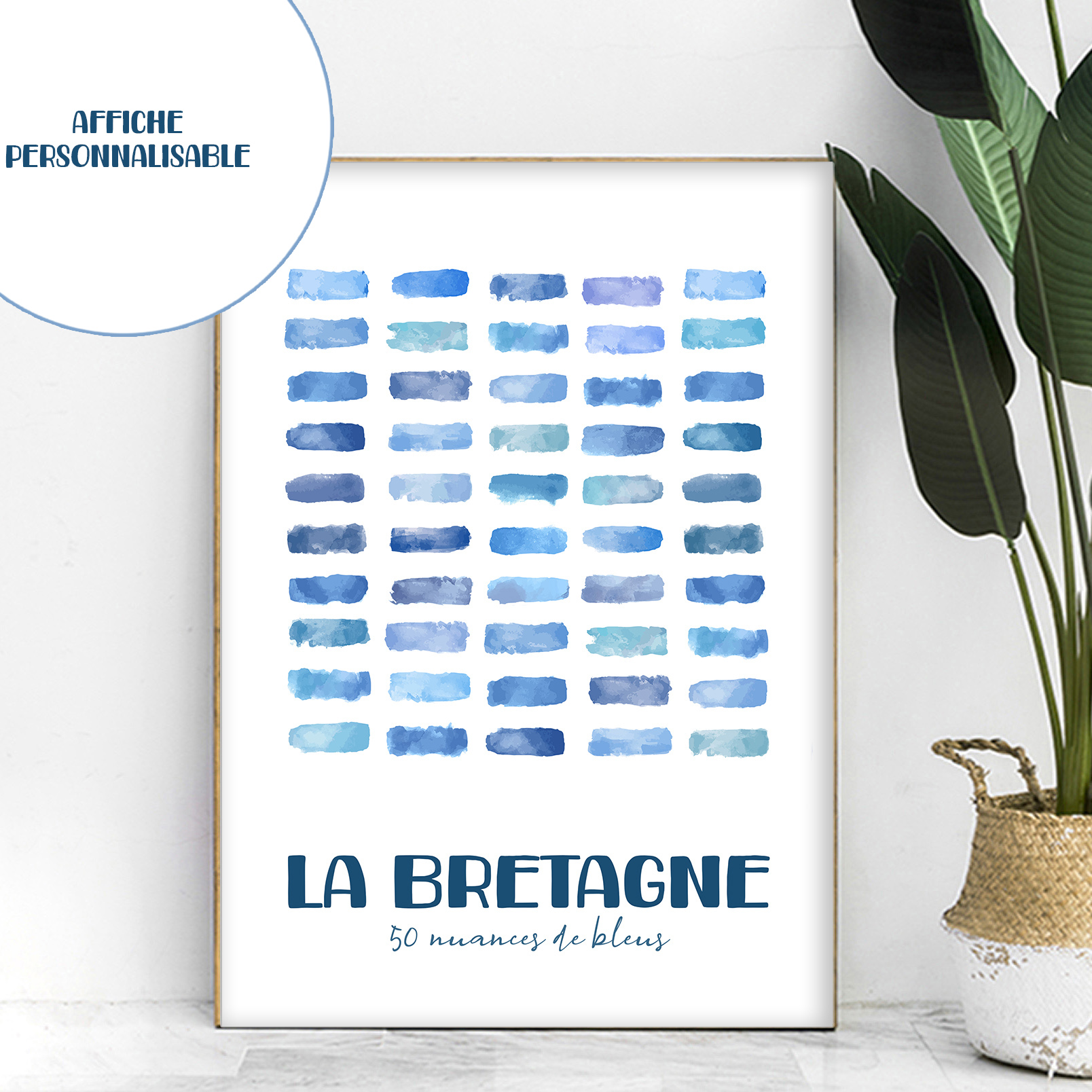 affiche La Bretagne 50 nuances de bleus