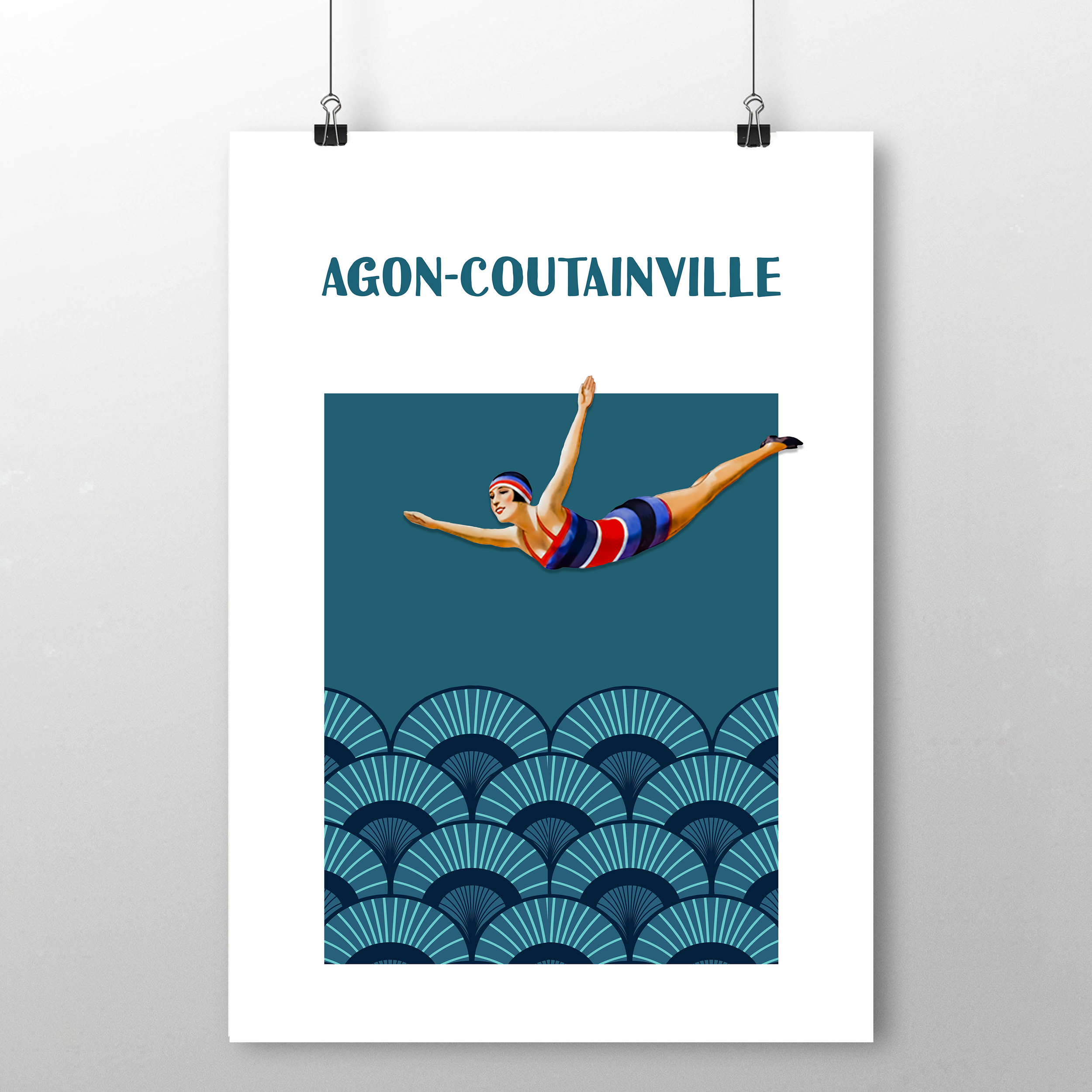 affiche Agon coutainville plongeuse  2