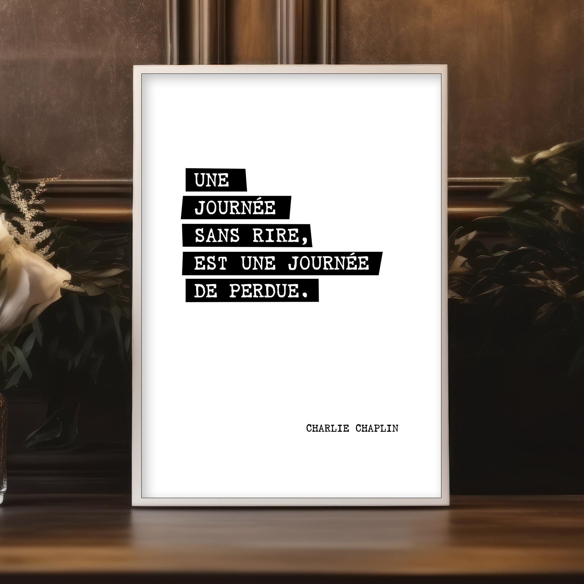 Affiche Une journée sans rire charlie chaplin