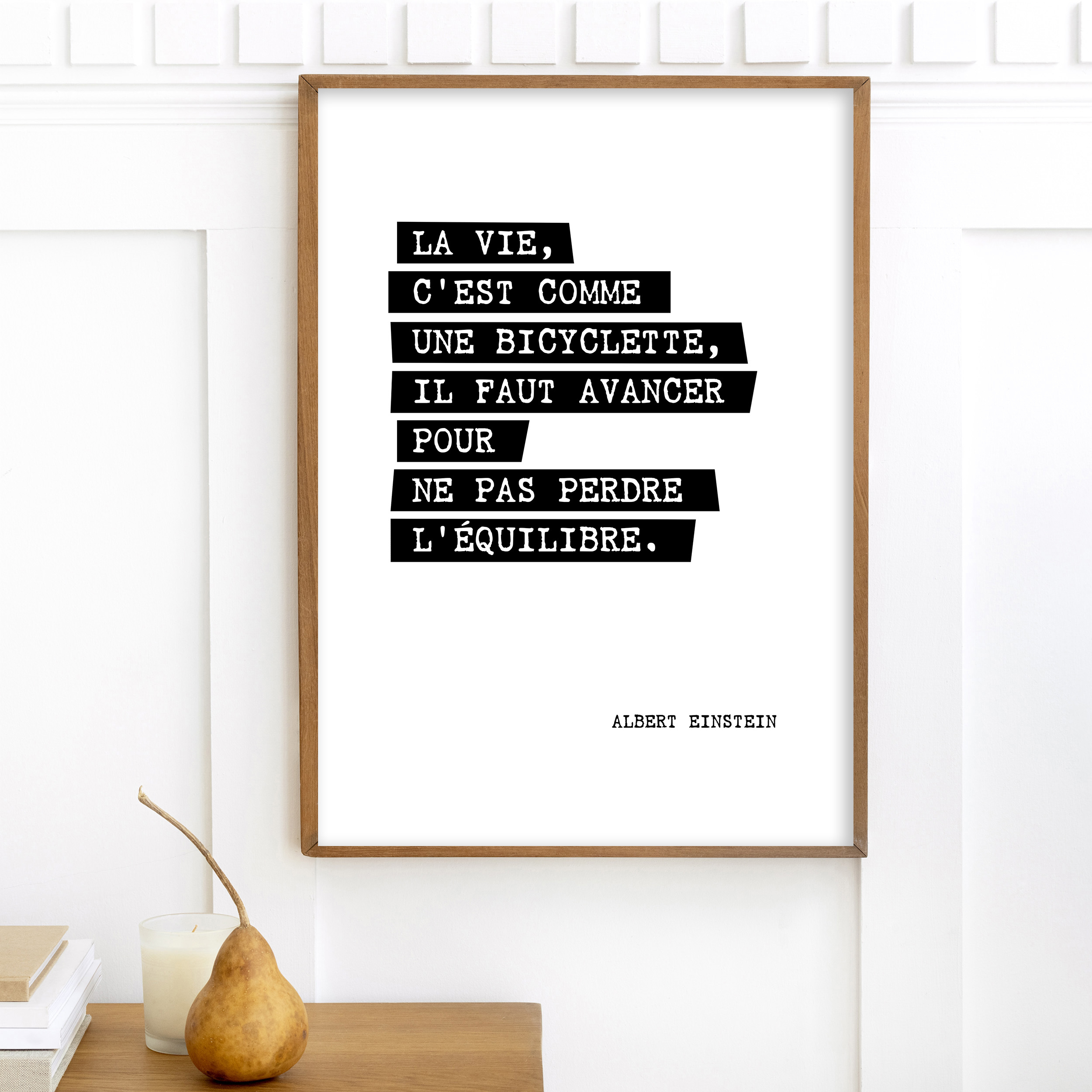 affiche La vie cest comme une bicyclette albert einstein