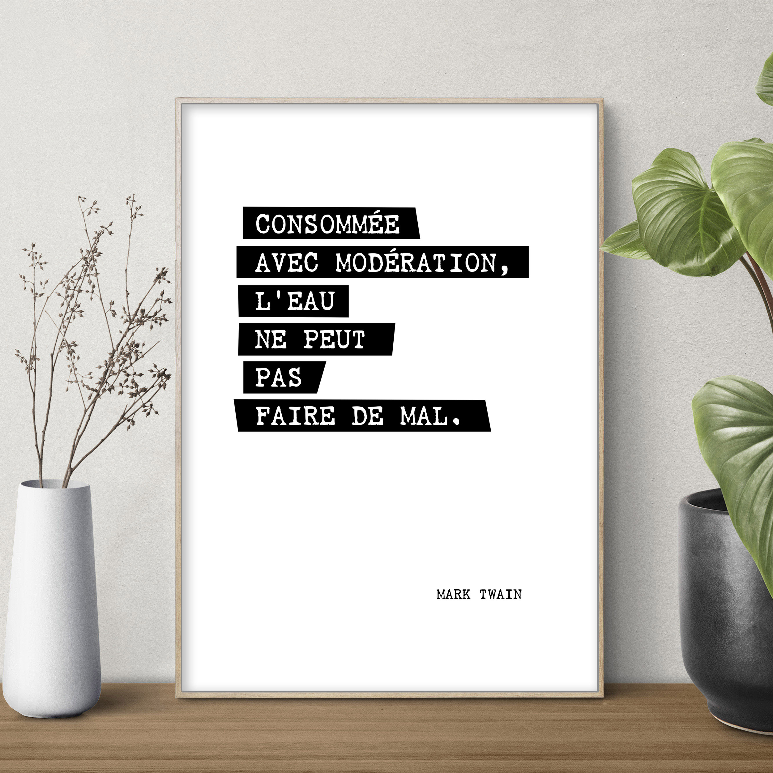 affiche Mark twain consommée avec moderation