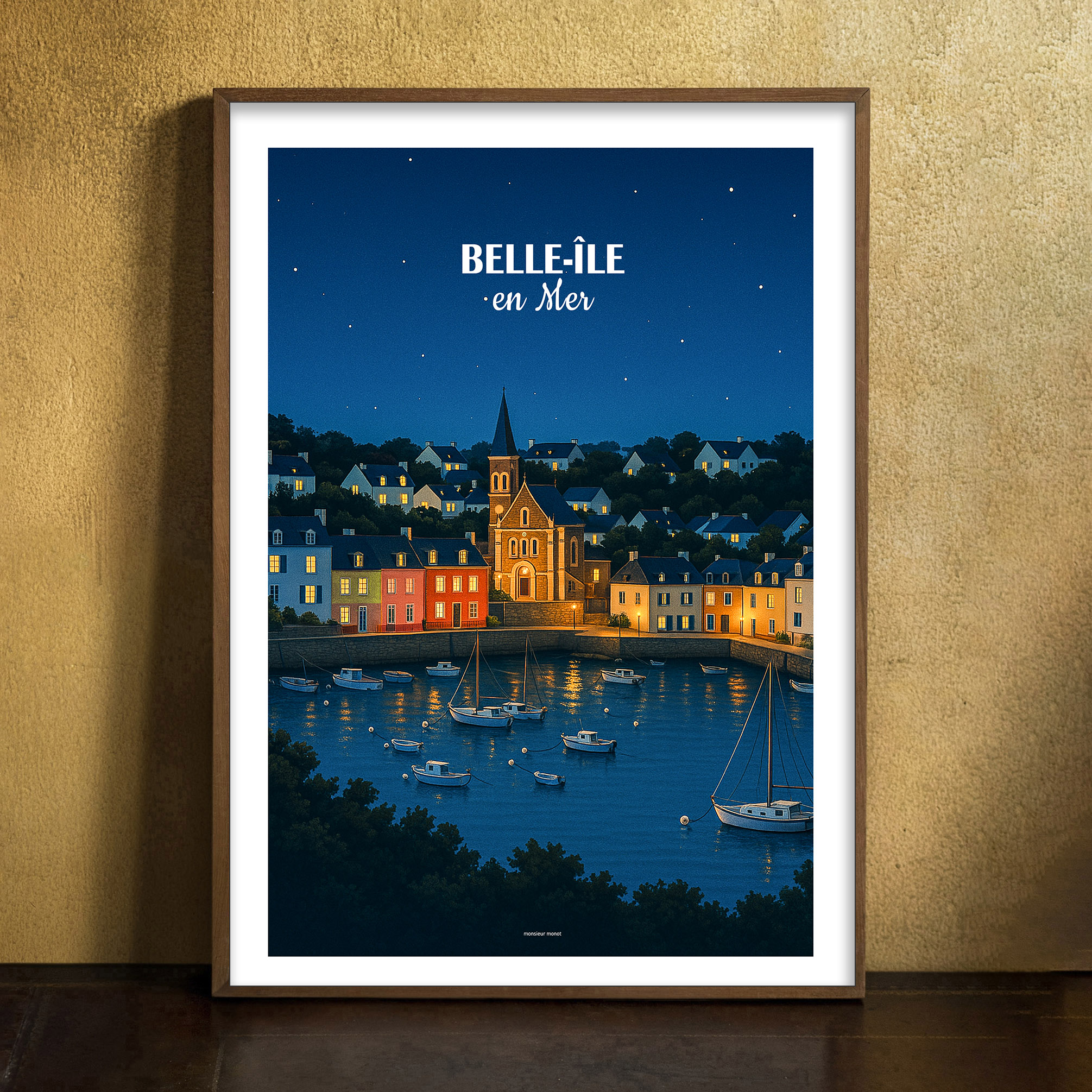 affiche Belle ile en mer la nuit