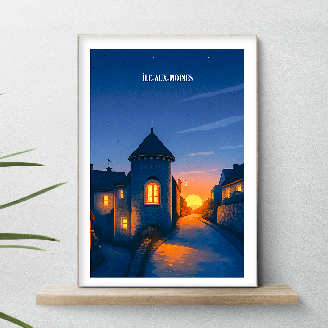 affiche Ile aux moines la nuit