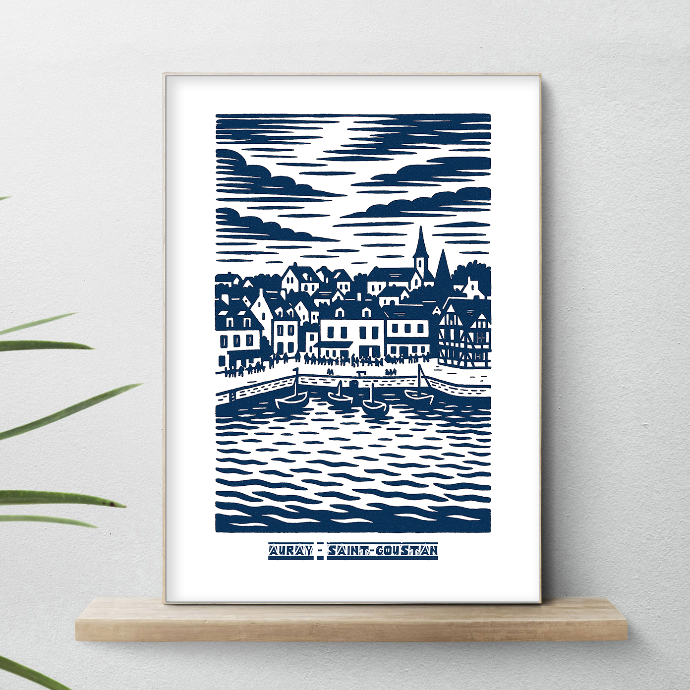 affiche Auray Saint Goustan Blue
