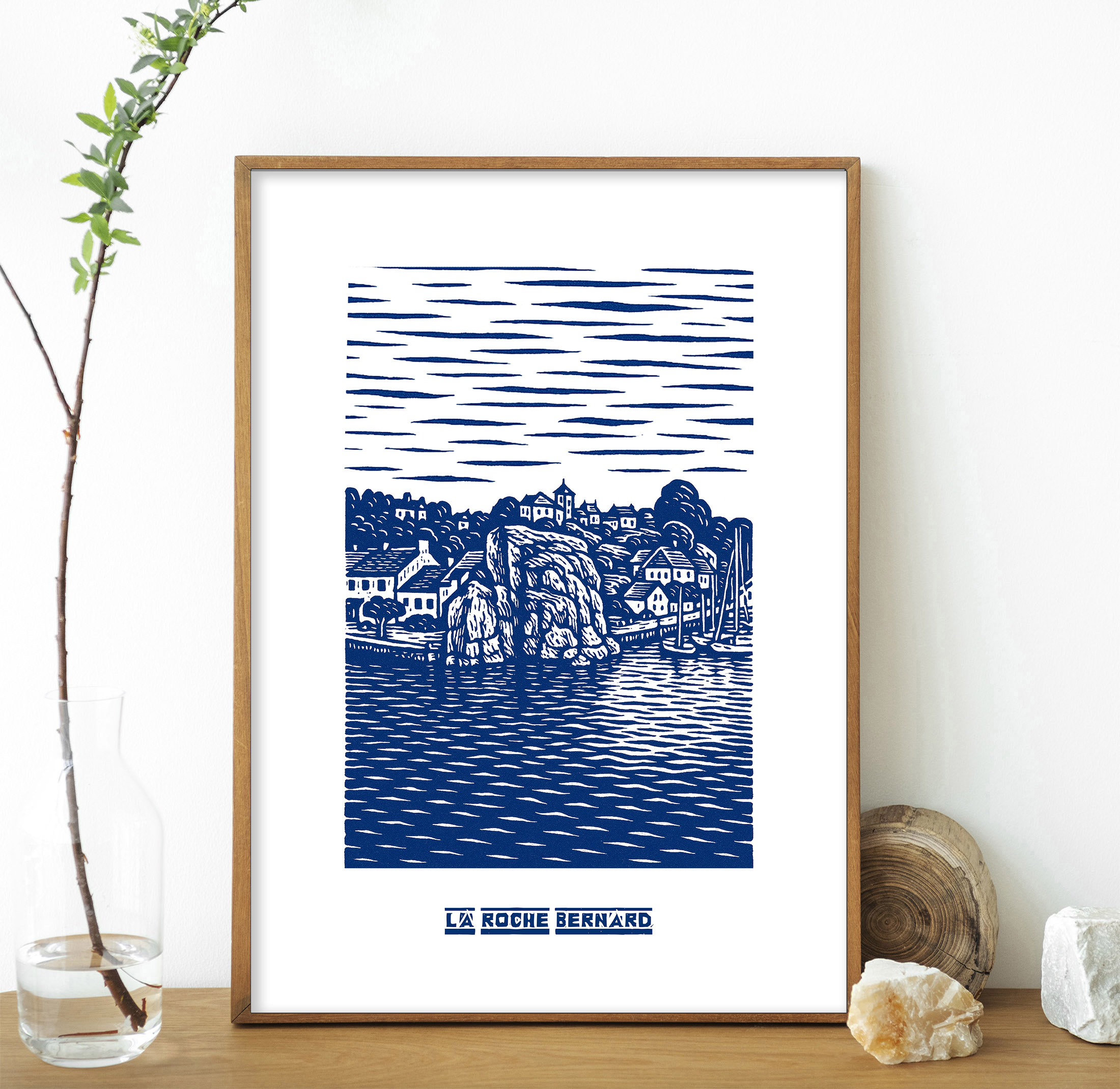 Affiche de La Roche Bernard bleue