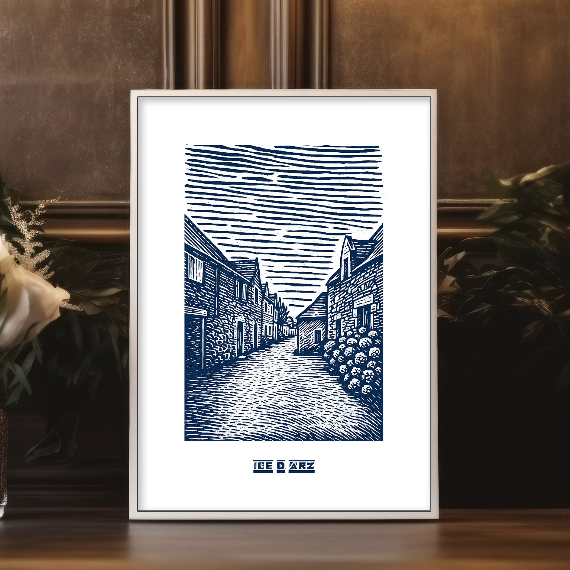 Affiche de lîle darz bleue