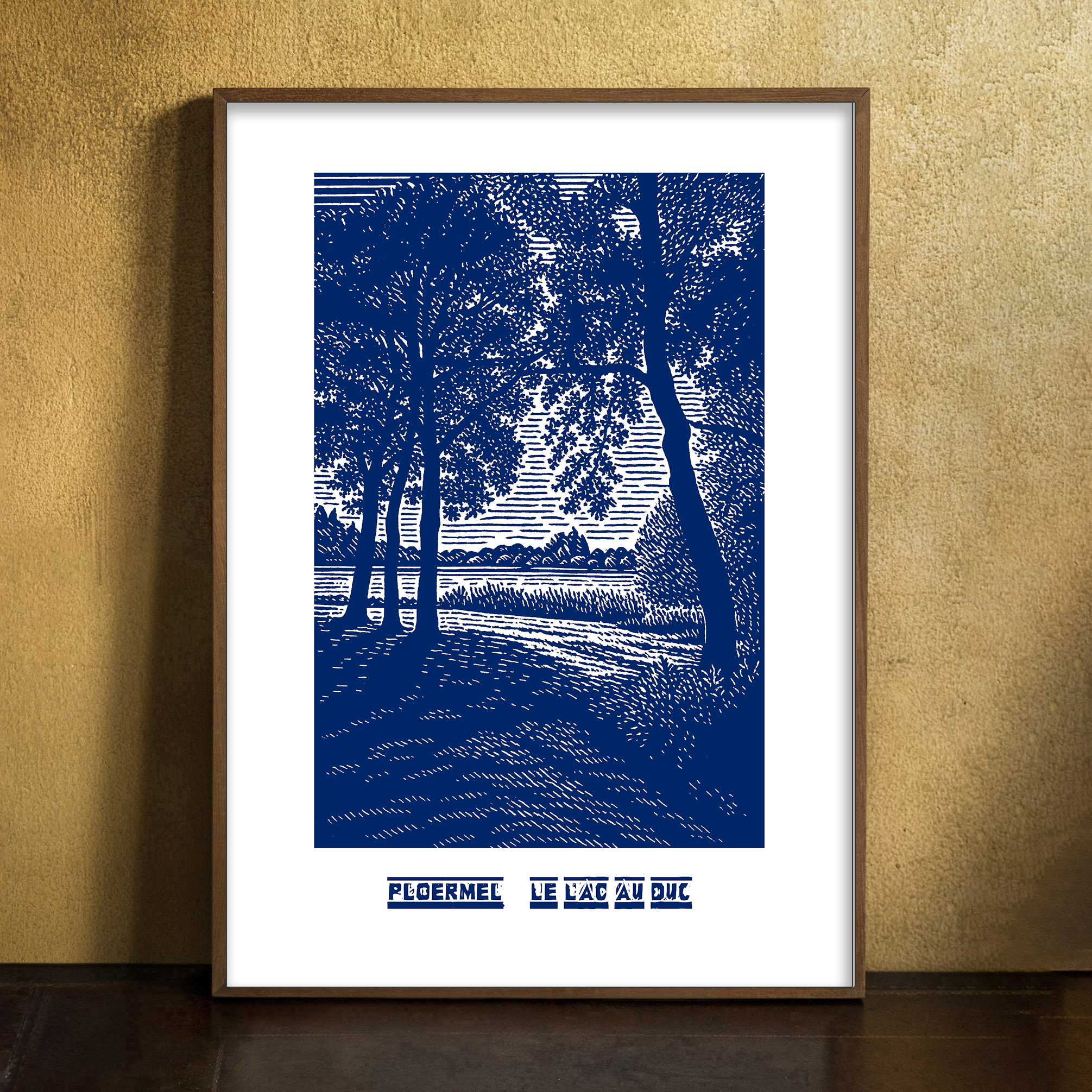 affiche Ploermel le lac au duc bleue
