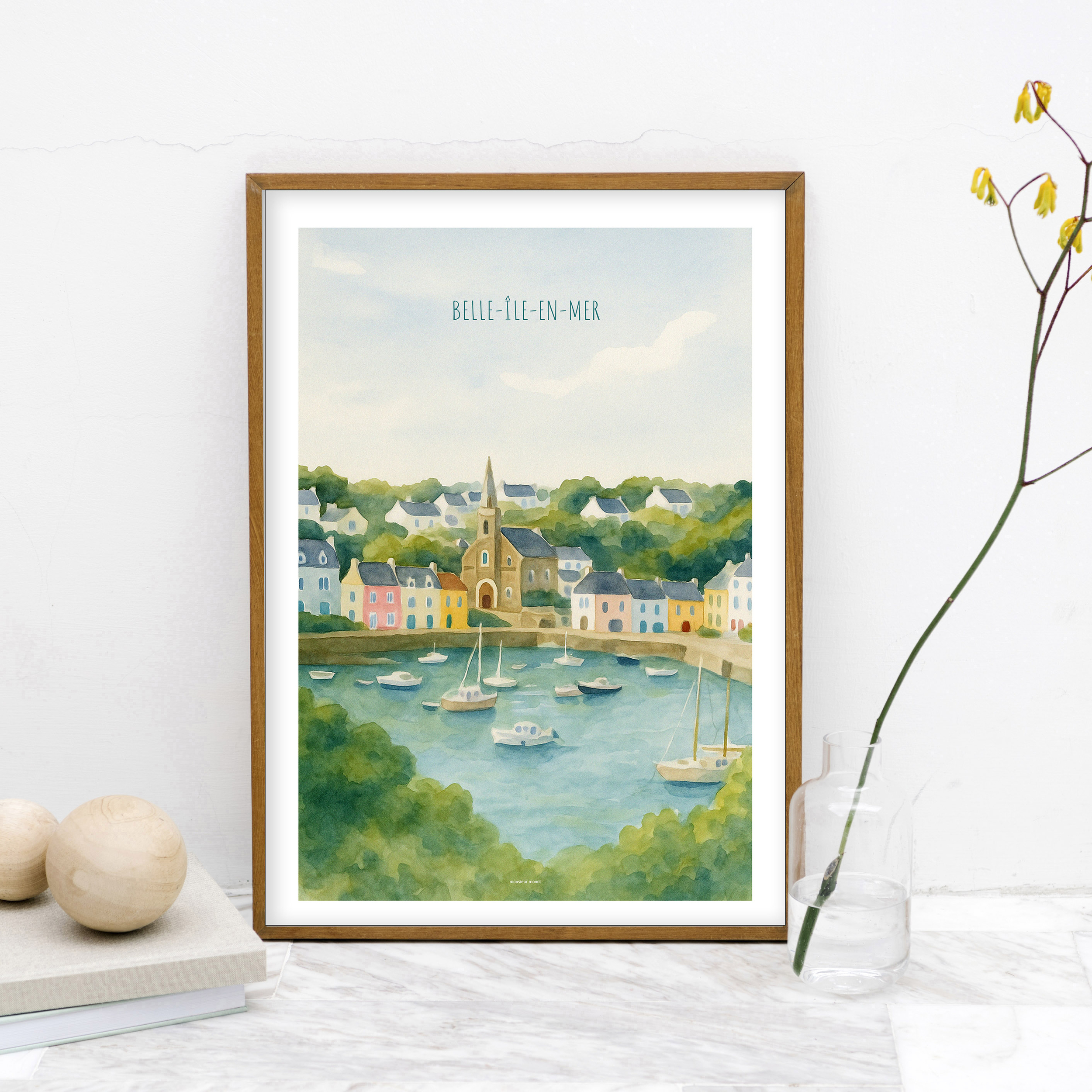 Affiche Belle ile en mer Aquarelle
