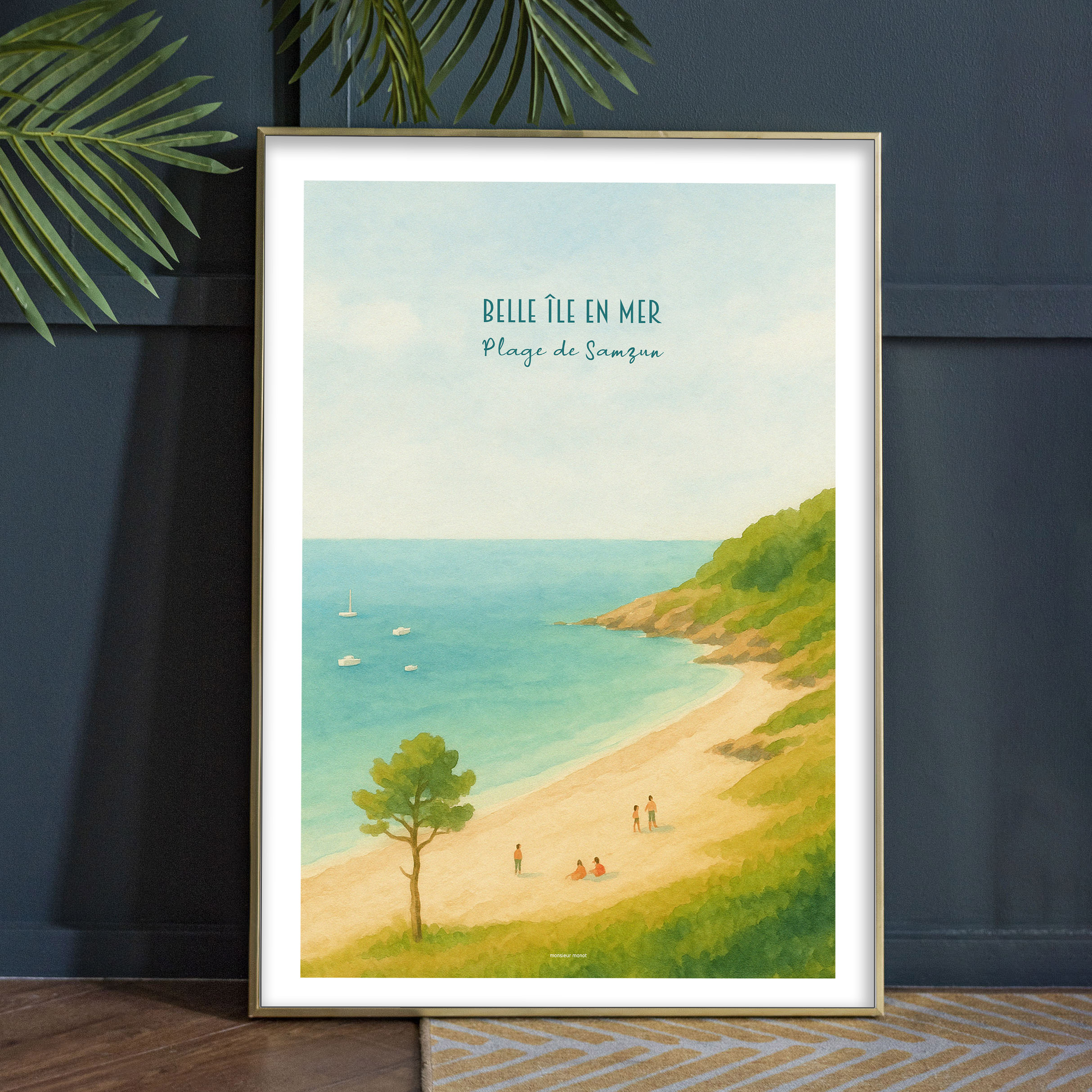 Affiche Belle ile en mer samzun Aquarelle