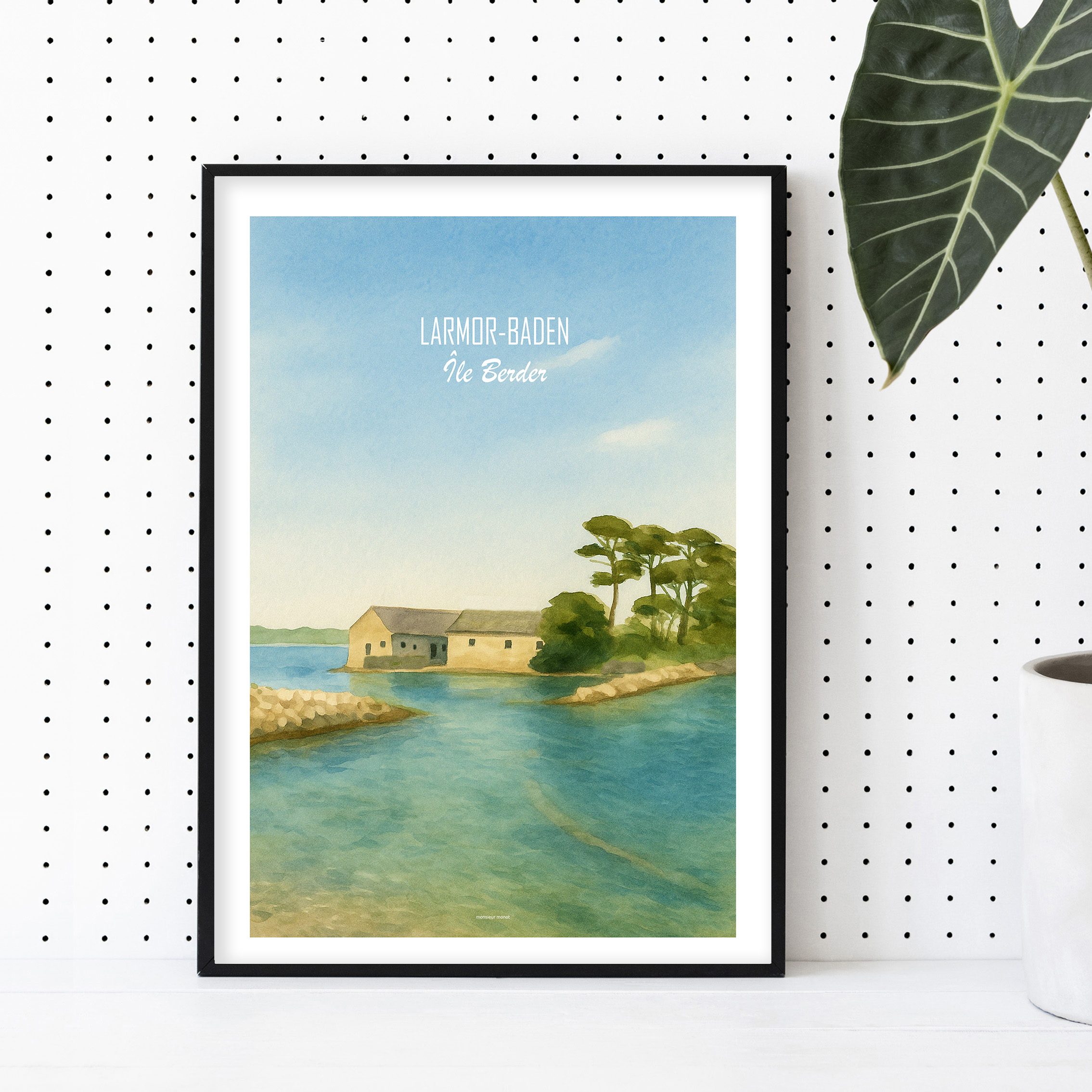 Affiche Larmor Baden Aquarelle