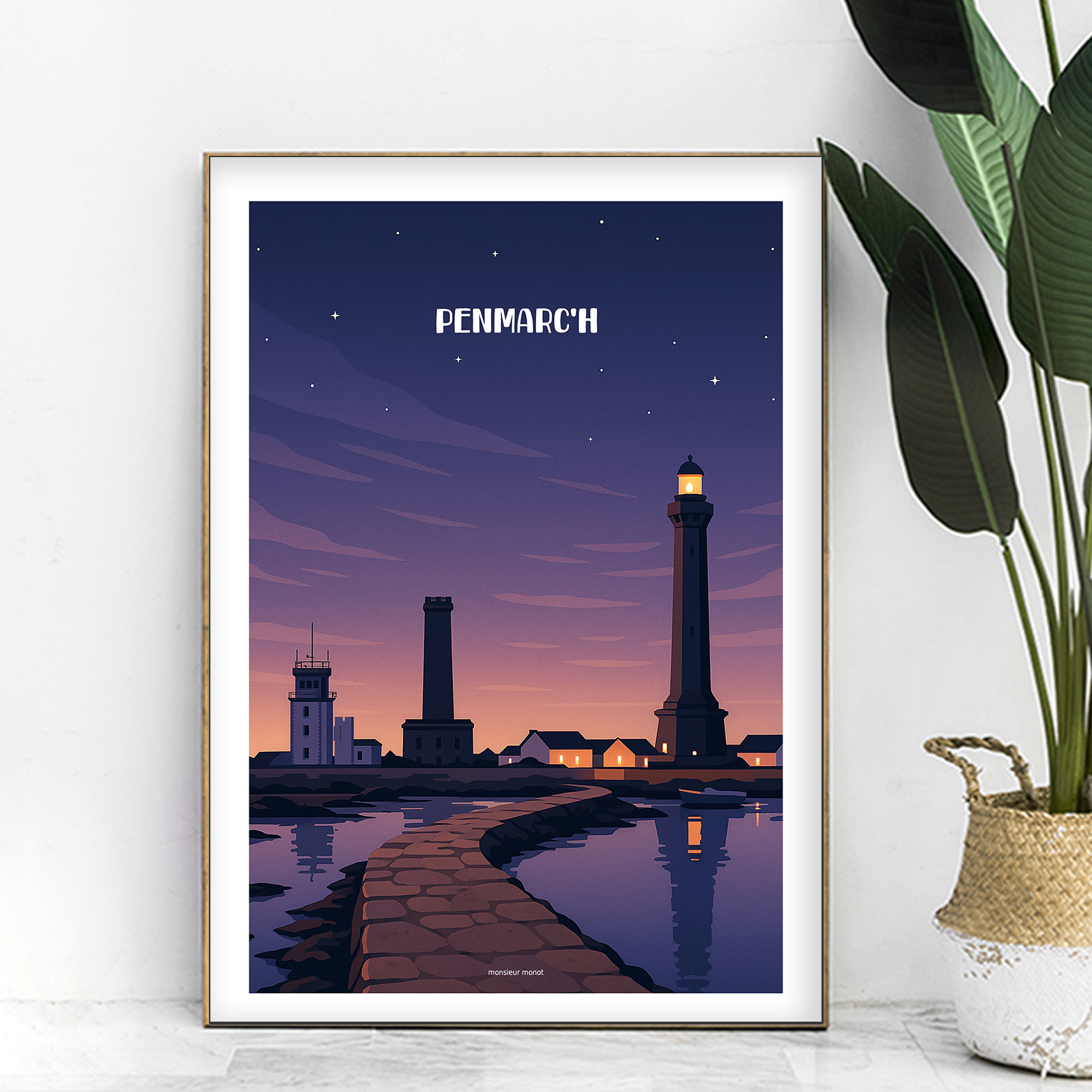 affiche Penmarch Phares La Nuit
