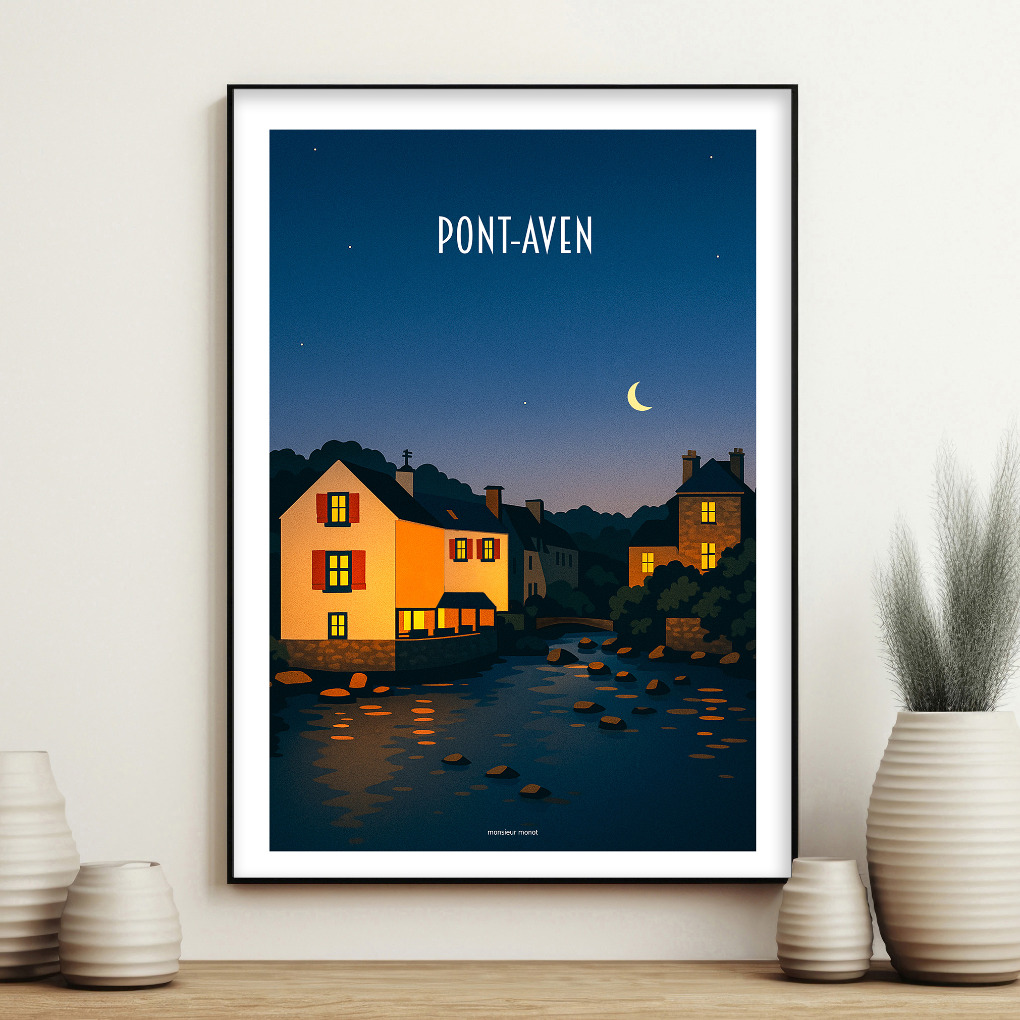 affiche Pont-Aven la nuit
