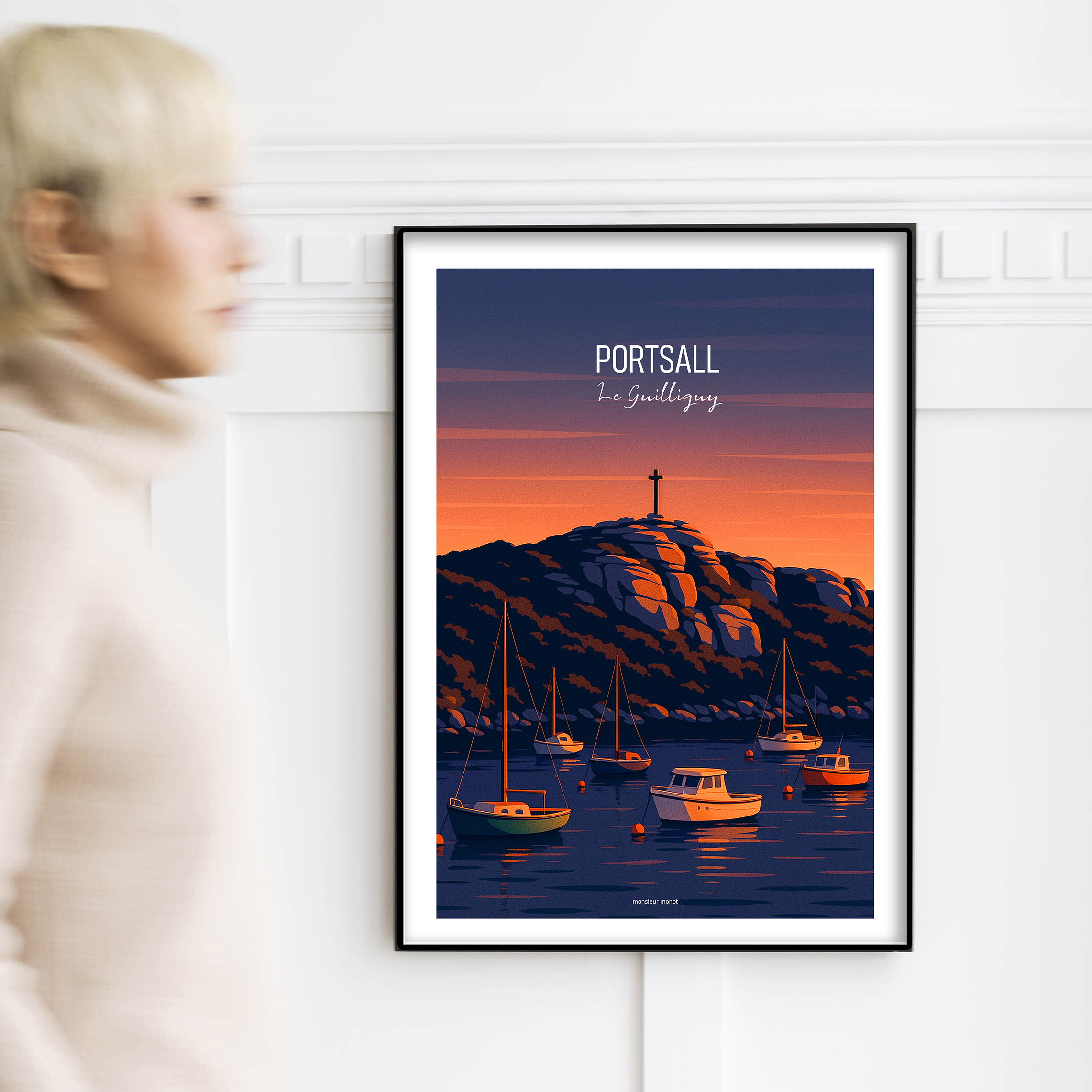 affiche Ploudalmezeau Portsall la nuit