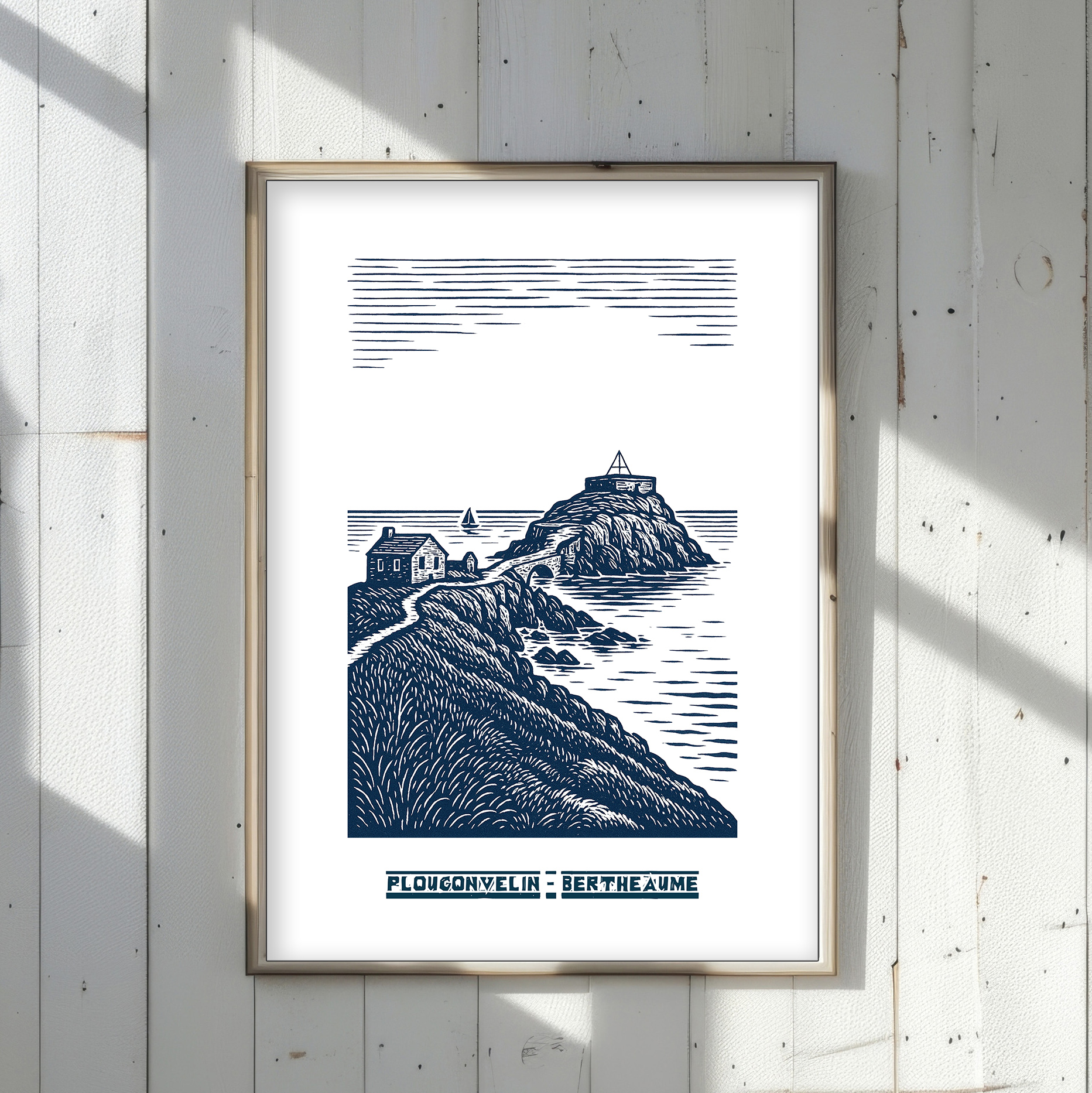 Affiche Plougonvelin Bertheaume Bleue