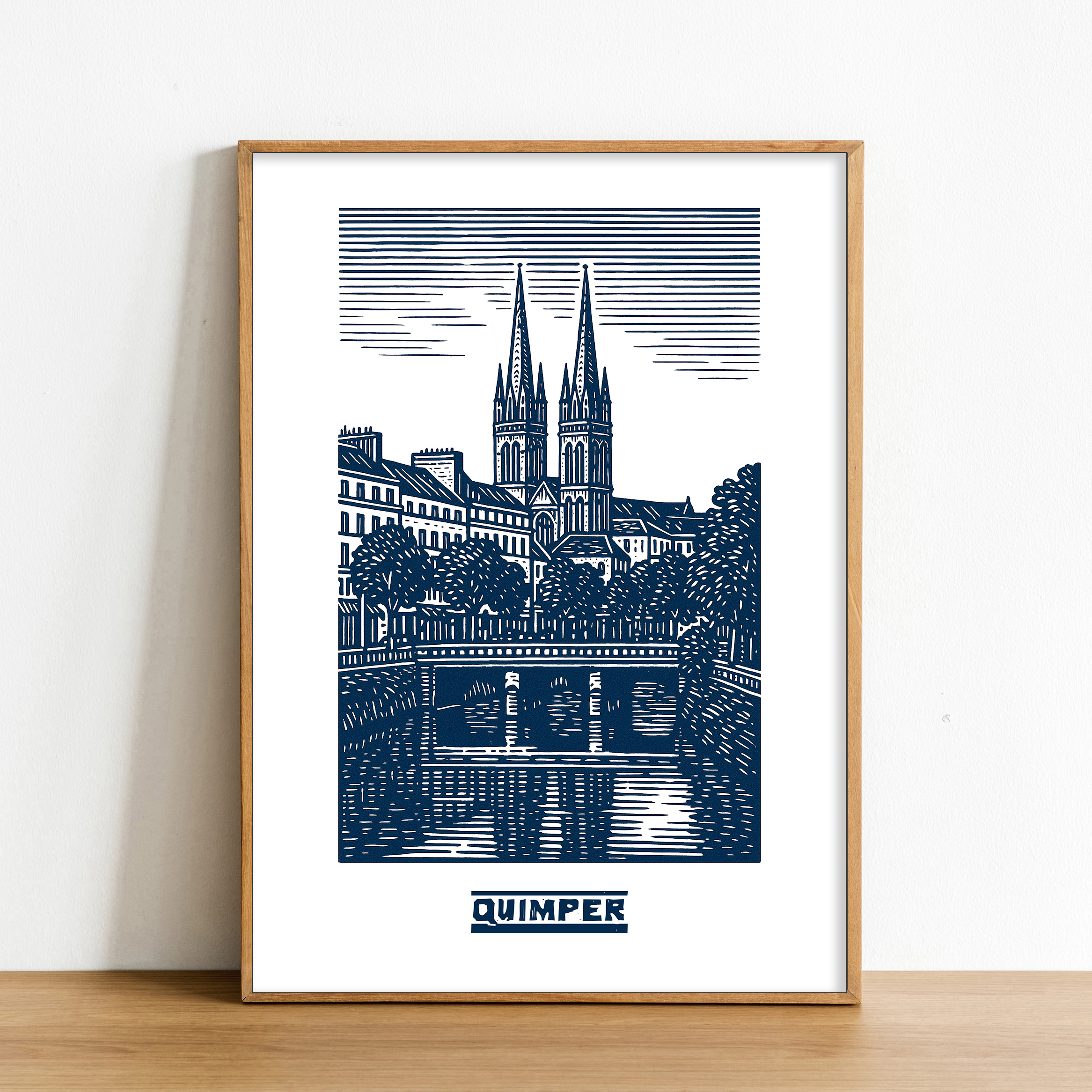 Affiche Quimper bleue