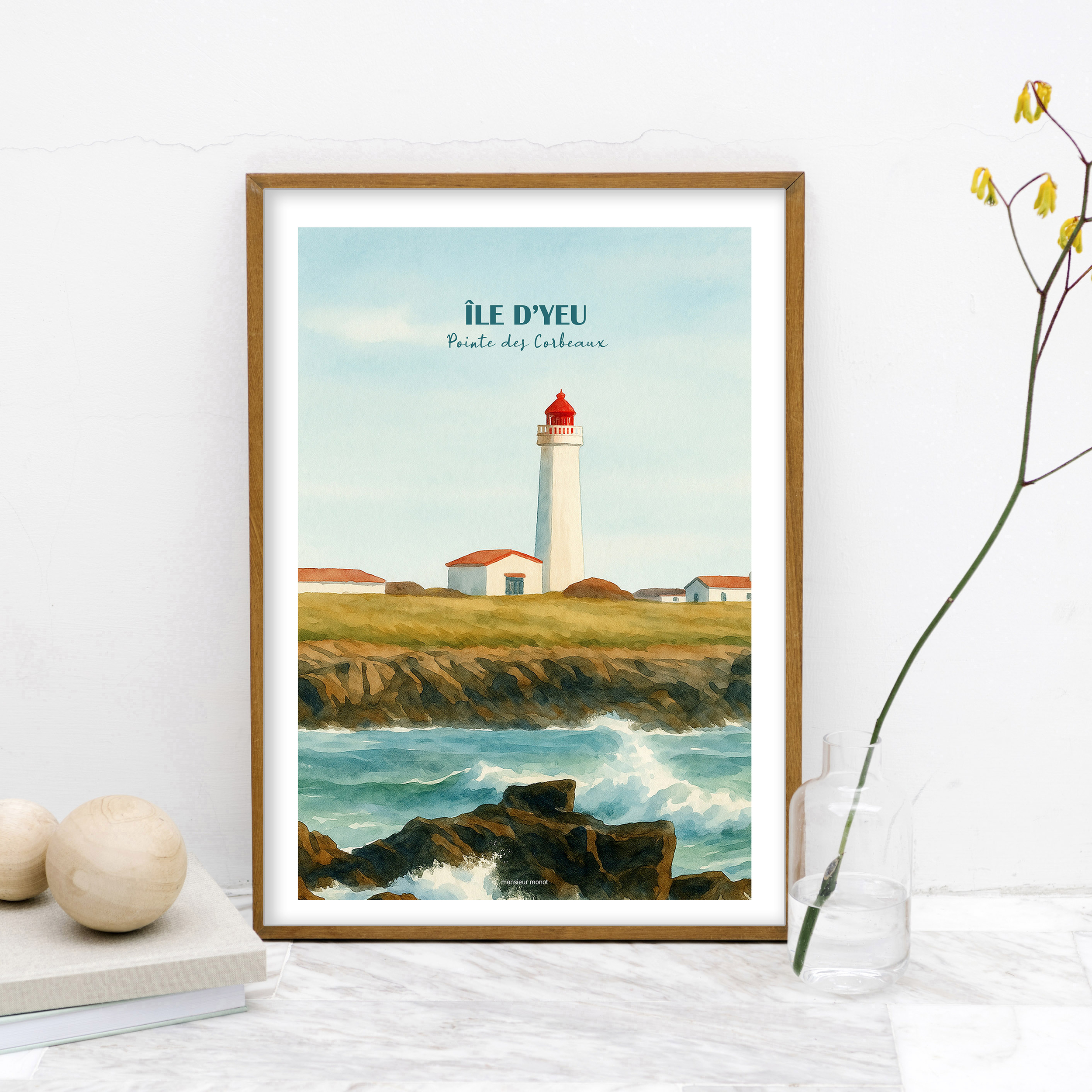 Affiche Ile dYeu Pointe des Corbeaux