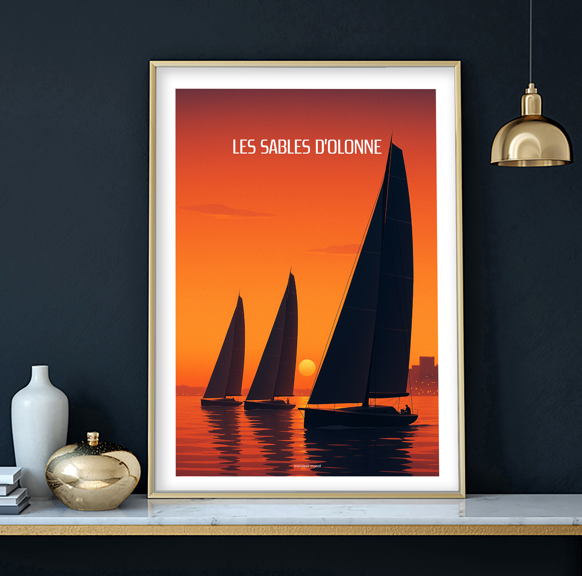 affiche Les Sables dolonne la nuit voiliers