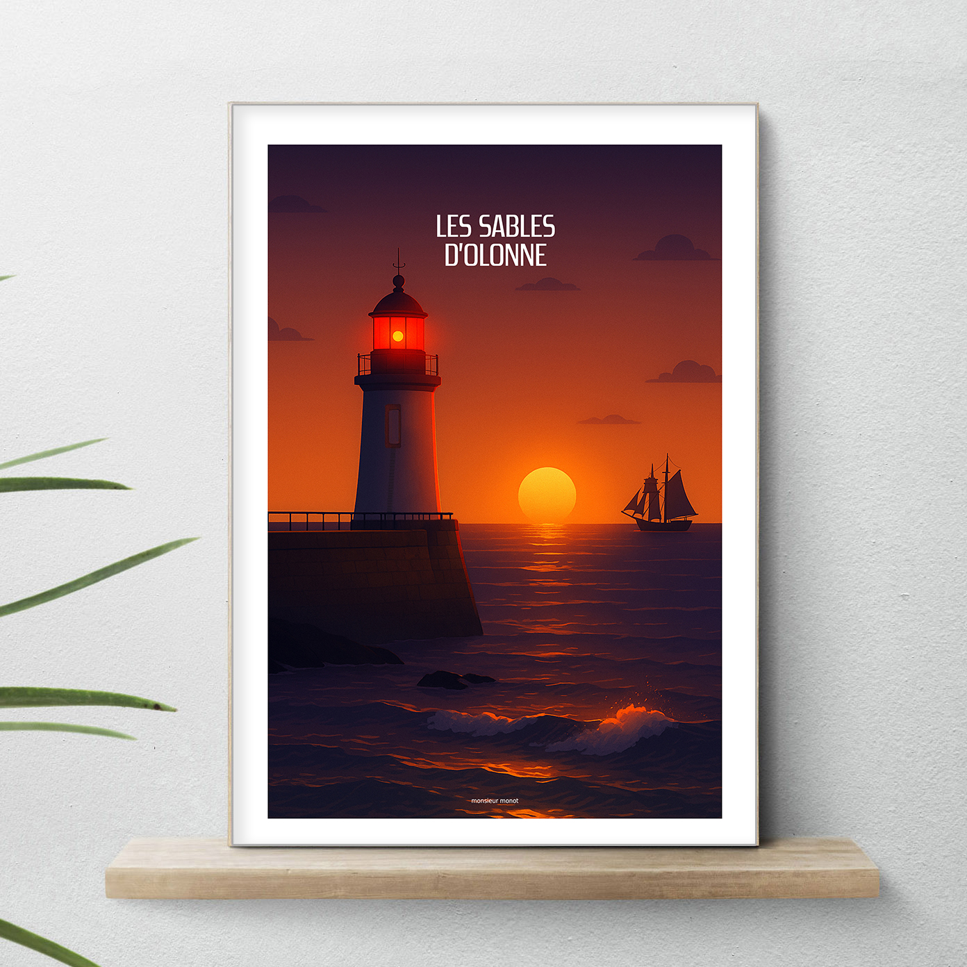 affiche Les Sables dOlonne le phare rouge