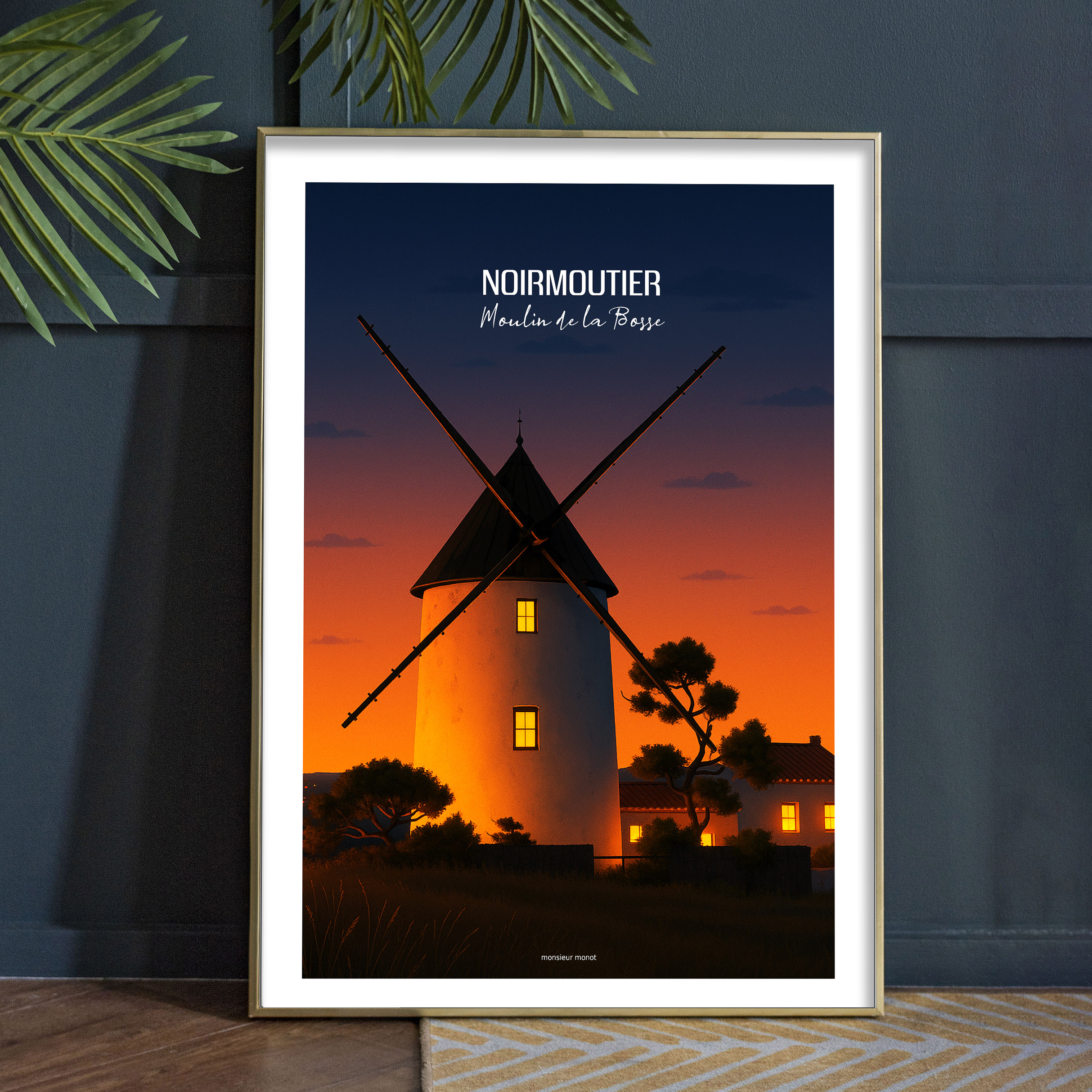 Affiche Noirmoutier Moulin de la Bosse