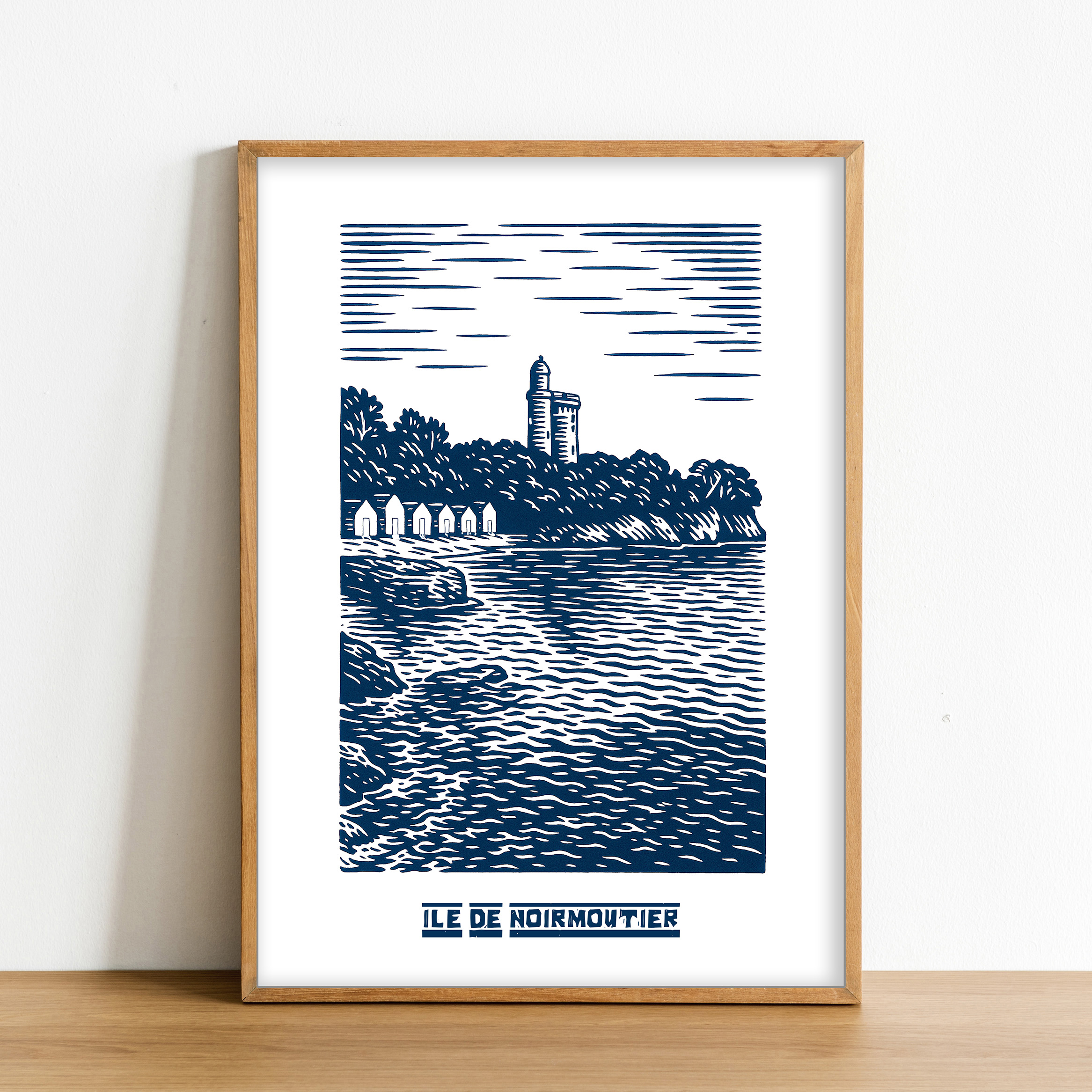 Affiche Ile de noirmoutier la plage gravure