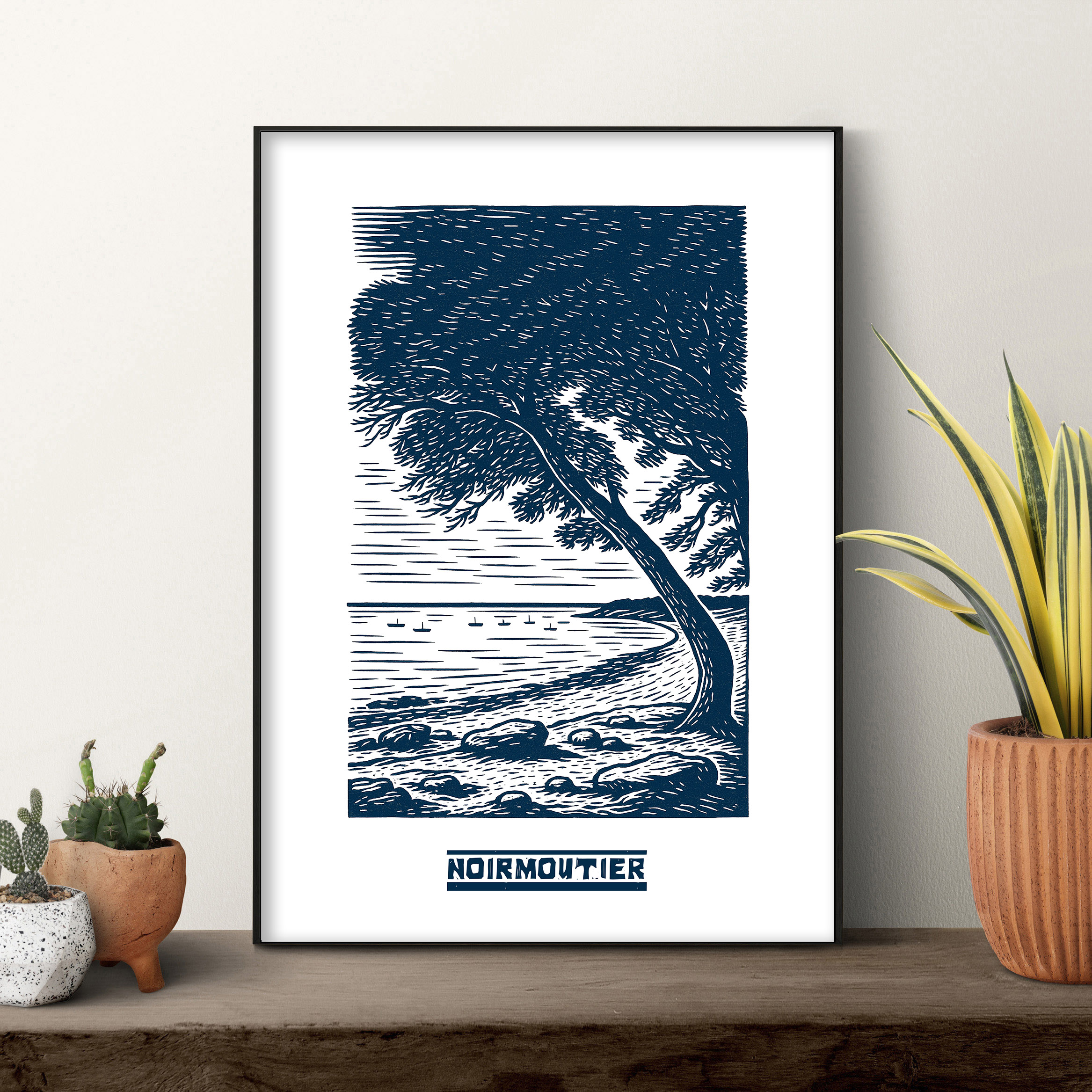affiche Noirmoutier plage Bleue