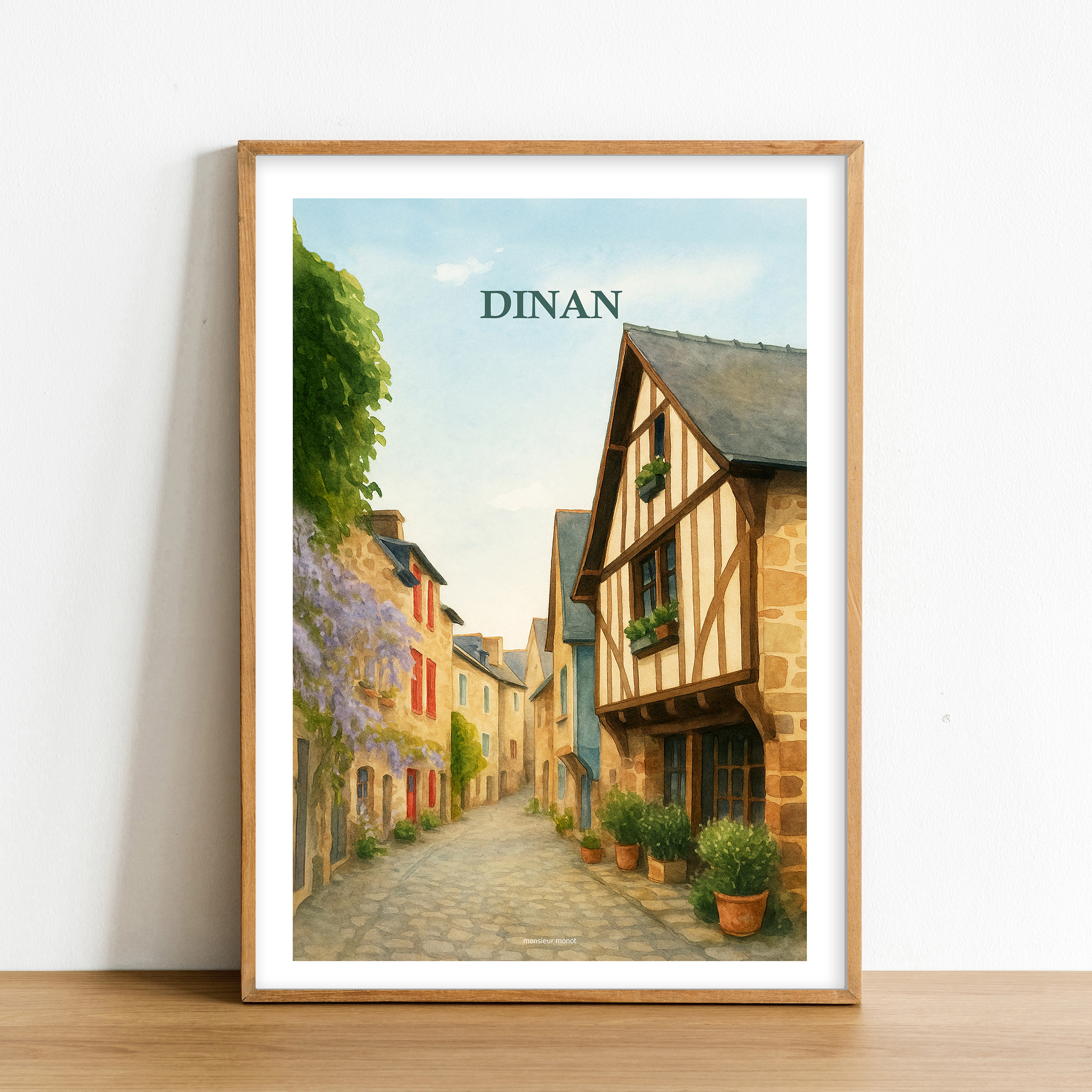 affiche Dinan couleur ruelle