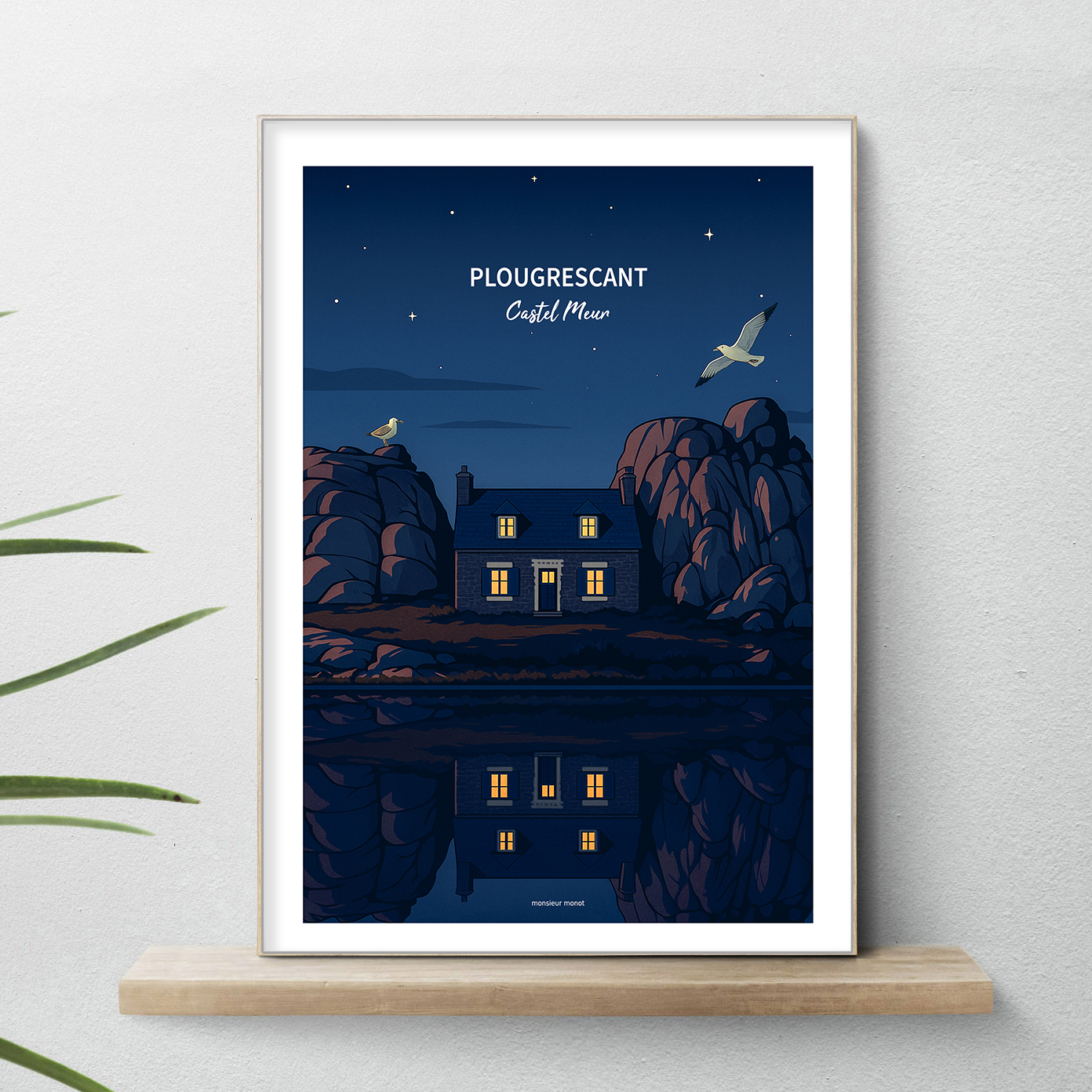 affiche Plougrescant la nuit