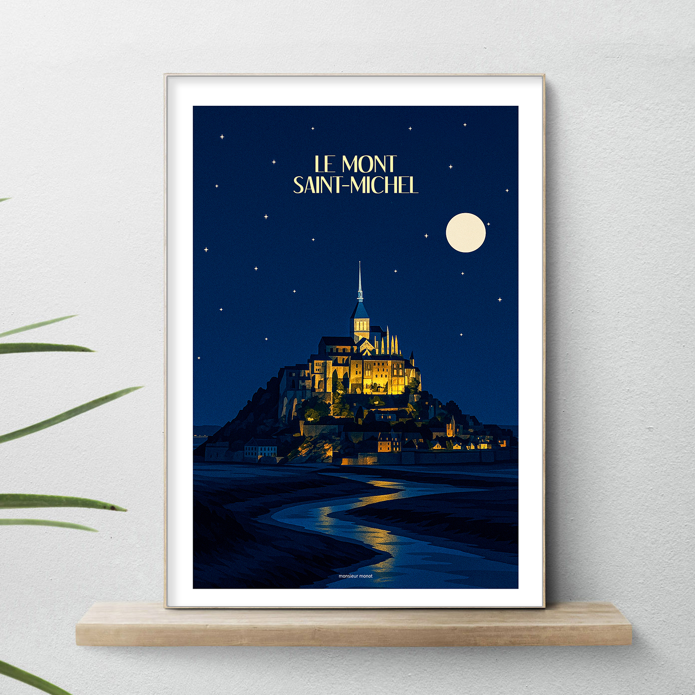 affiche Le Mont saint Michel la nuit